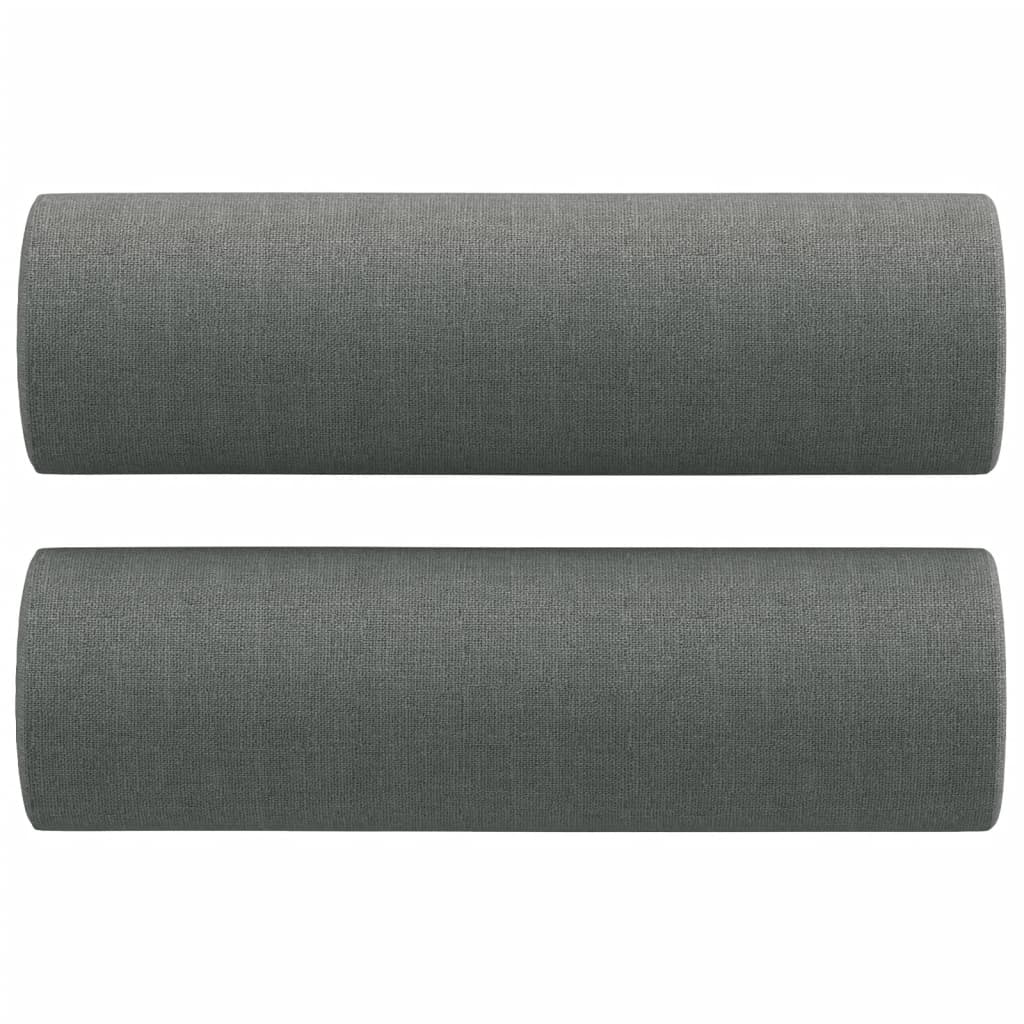 vidaXL Canapea cu 2 locuri cu pernuțe, gri închis, 140 cm, textil vidaXL Canapea cu 2 locuri cu pernuțe, gri închis, 140 cm, textil
