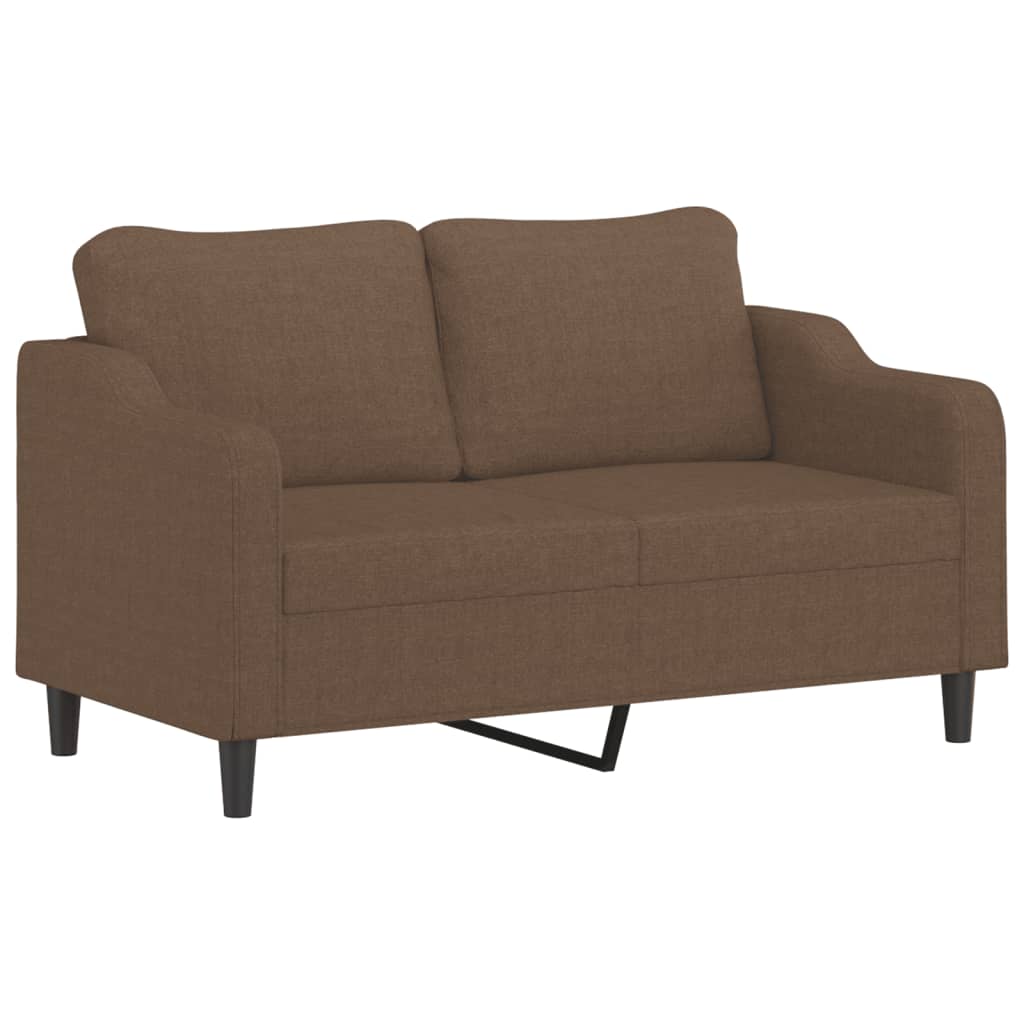vidaXL Canapea cu 2 locuri cu pernuțe, maro, 140 cm, textil