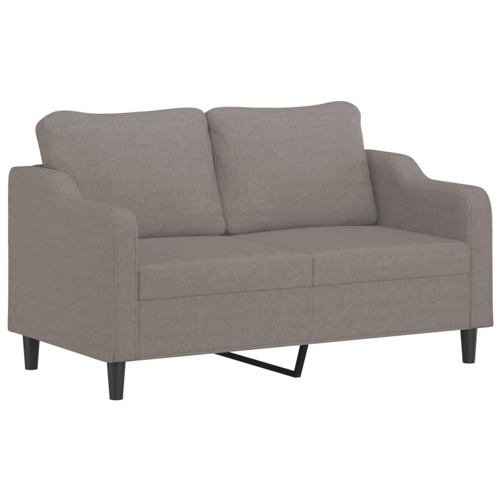 vidaXL Canapea cu 2 locuri cu pernuțe, gri taupe, 140 cm, textil vidaXL Canapea cu 2 locuri cu pernuțe, gri taupe, 140 cm, textil