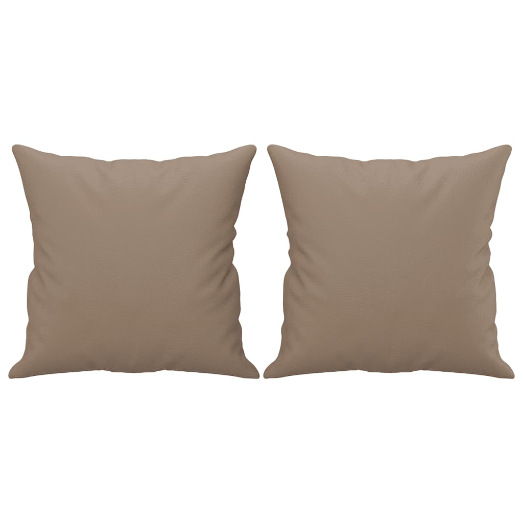 vidaXL Canapea cu 2 locuri cu pernuțe, cappuccino, 140 cm, piele eco. vidaXL Canapea cu 2 locuri cu pernuțe, cappuccino, 140 cm, piele eco.