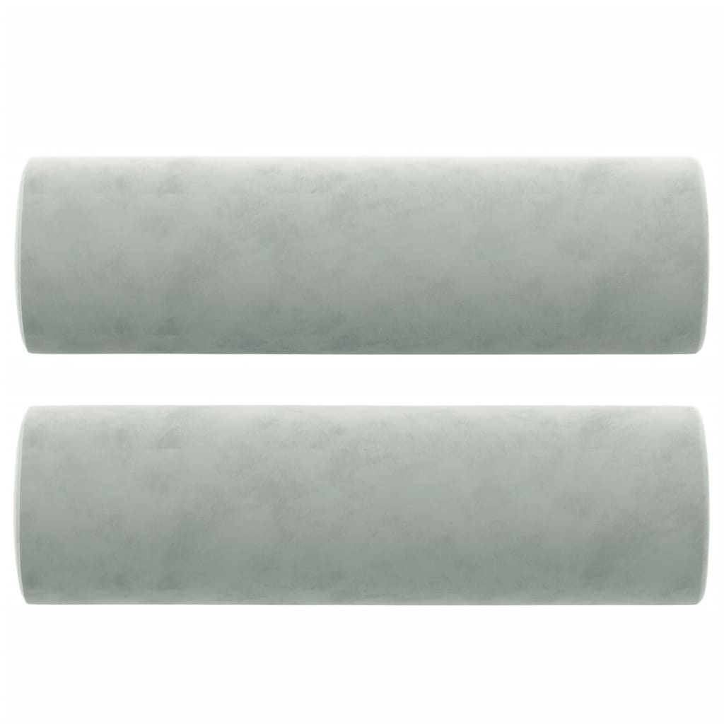 vidaXL Canapea cu 2 locuri cu pernuțe, gri deschis, 120 cm, catifea vidaXL Canapea cu 2 locuri cu pernuțe, gri deschis, 120 cm, catifea