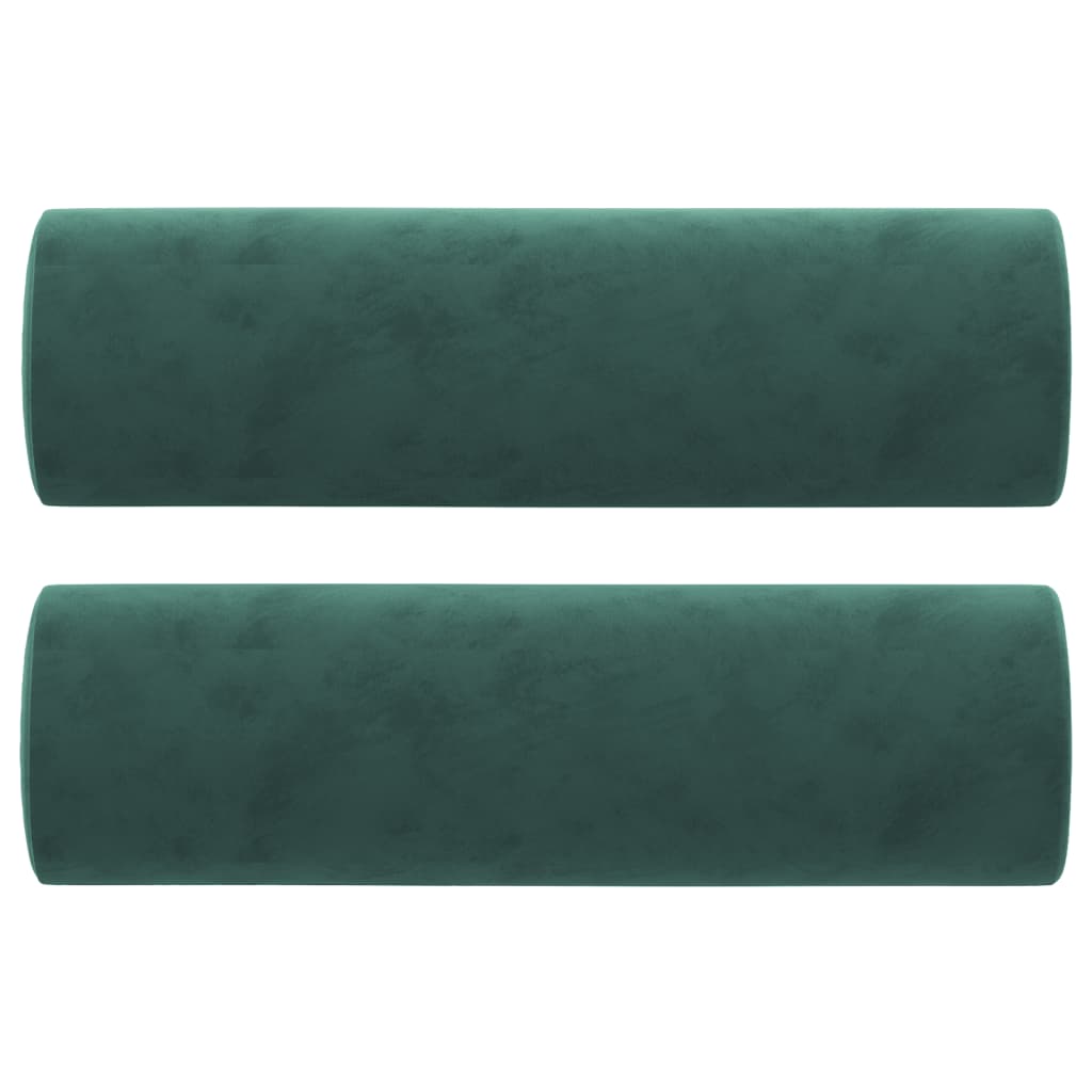 vidaXL Canapea cu 2 locuri cu pernuțe, verde închis, 120 cm, catifea