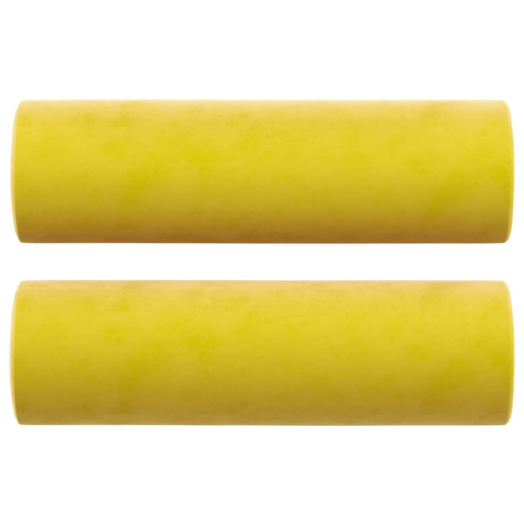 vidaXL Canapea cu 2 locuri cu pernuțe, galben, 120 cm, catifea vidaXL Canapea cu 2 locuri cu pernuțe, galben, 120 cm, catifea