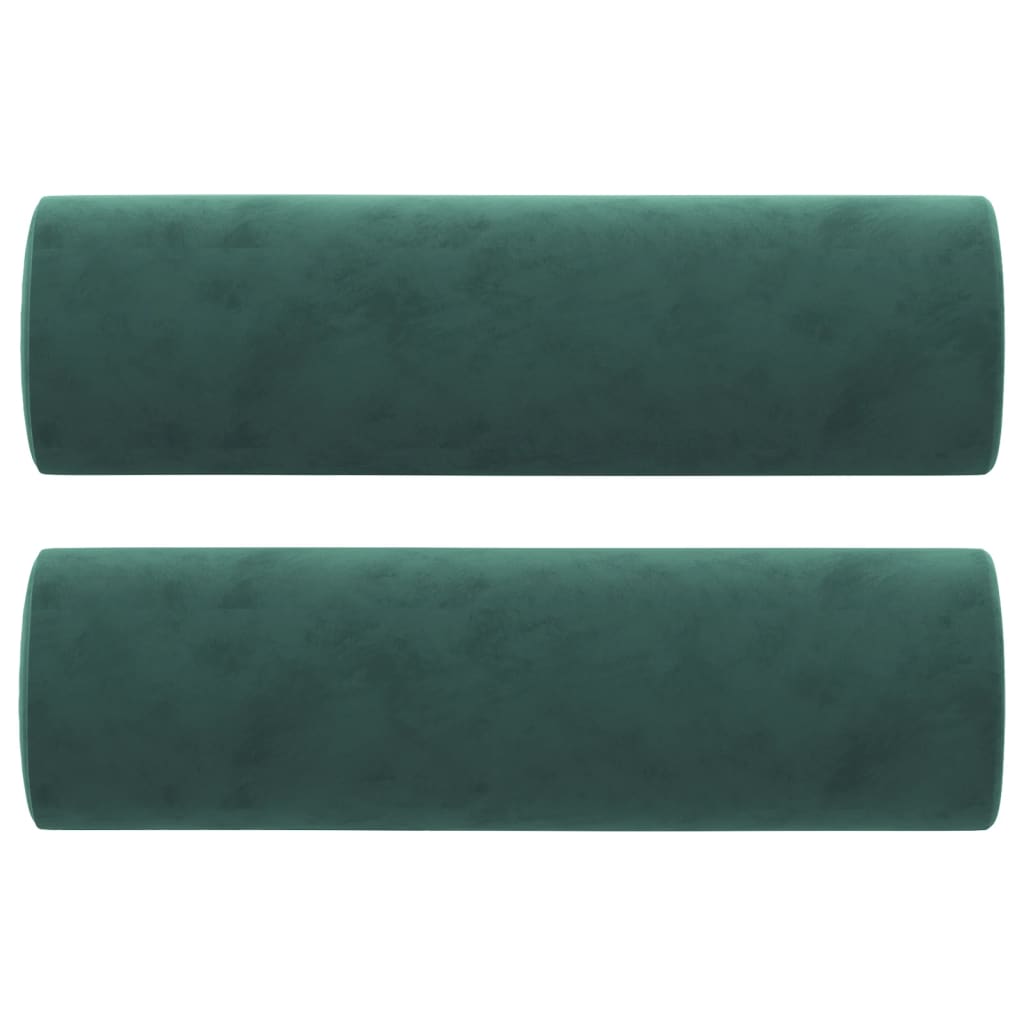 vidaXL Canapea cu 2 locuri cu pernuțe, verde închis, 140 cm, catifea