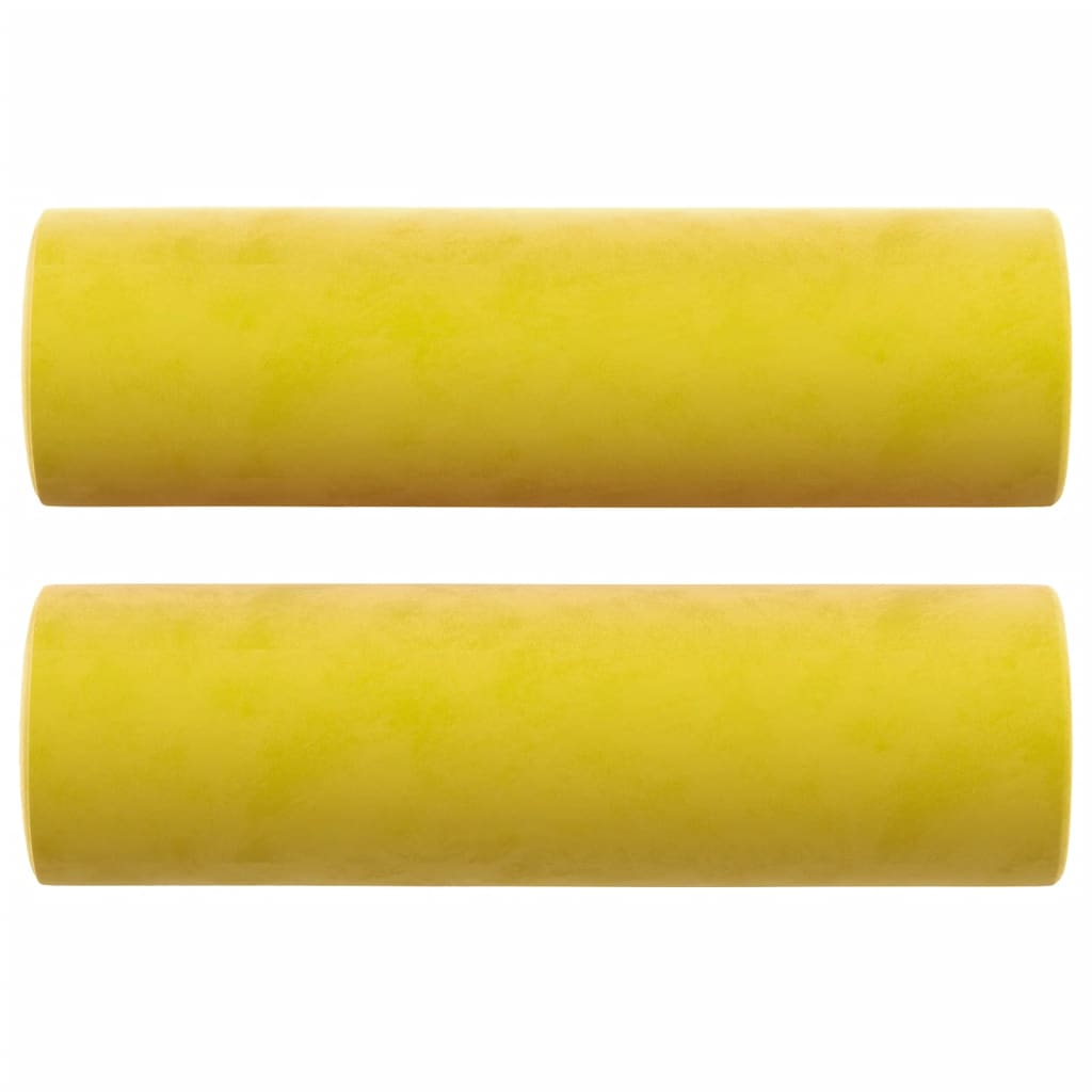 vidaXL Canapea cu 2 locuri cu pernuțe, galben, 140 cm, catifea vidaXL Canapea cu 2 locuri cu pernuțe, galben, 140 cm, catifea