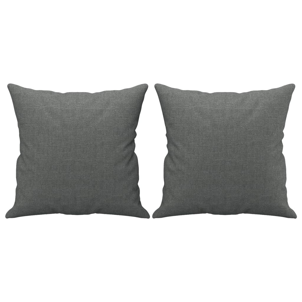 vidaXL Canapea cu 2 locuri cu pernuțe, gri închis, 120 cm, textil