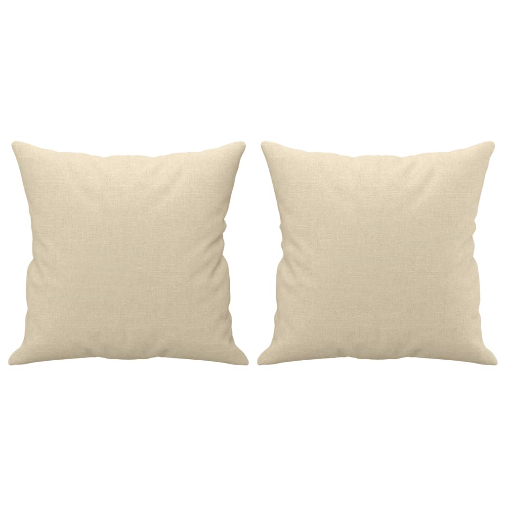 vidaXL Canapea cu 2 locuri cu pernuțe, crem, 120 cm, textil vidaXL Canapea cu 2 locuri cu pernuțe, crem, 120 cm, textil