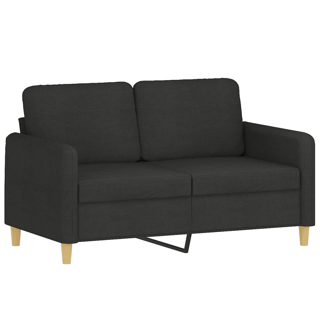 vidaXL Canapea cu 2 locuri cu pernuțe, negru, 120 cm, textil