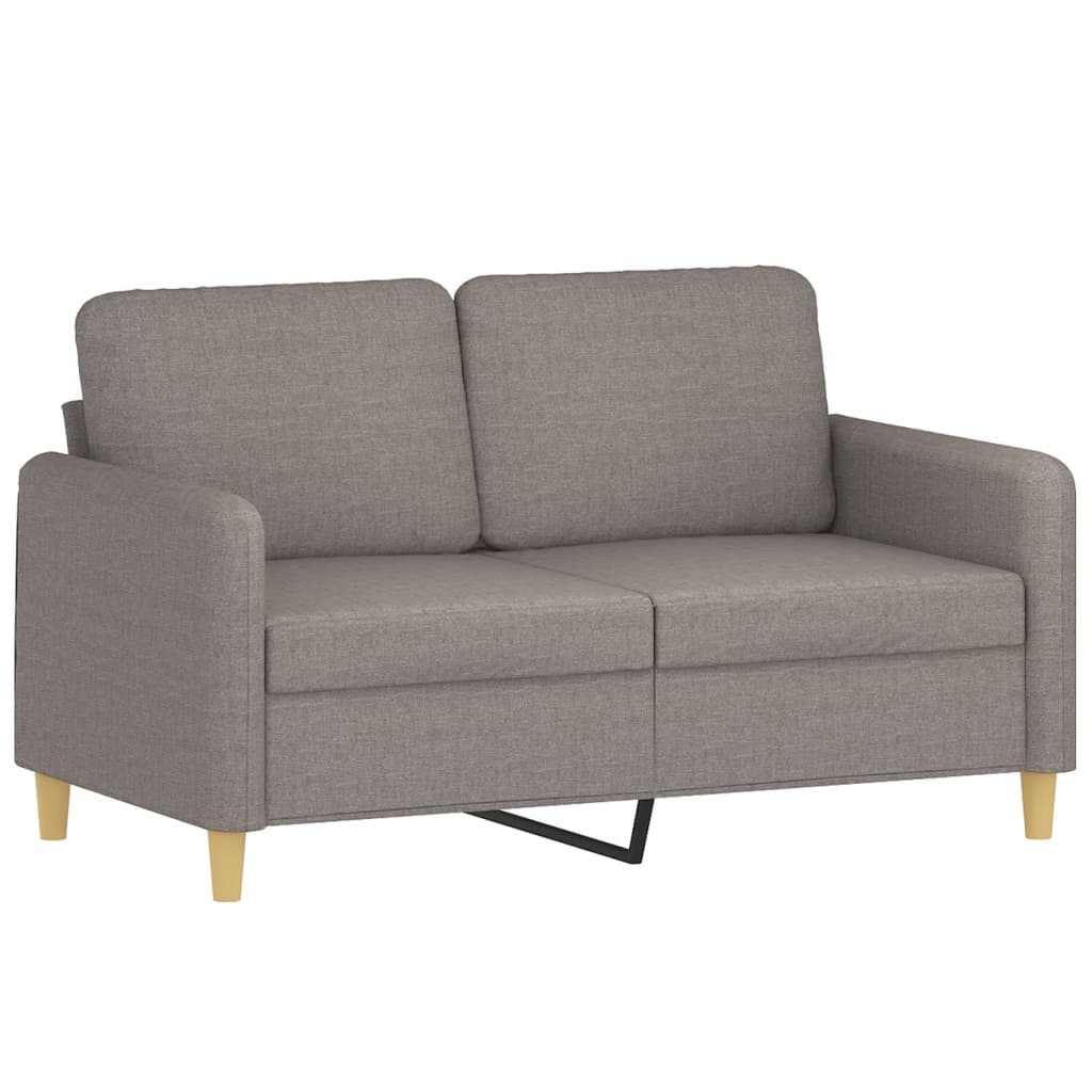 vidaXL Canapea cu 2 locuri cu pernuțe, gri taupe, 120 cm, textil vidaXL Canapea cu 2 locuri cu pernuțe, gri taupe, 120 cm, textil