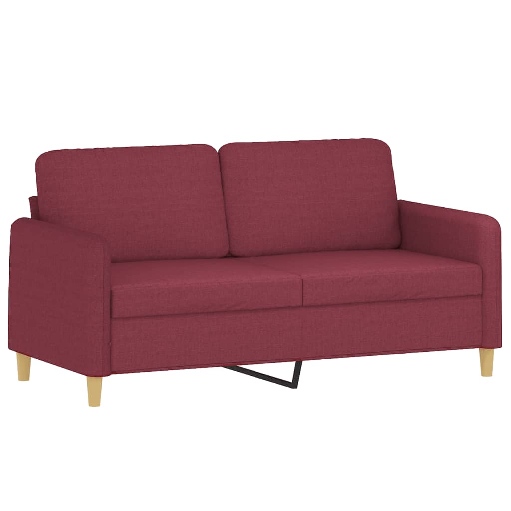 vidaXL Canapea cu 2 locuri cu pernuțe, roșu vin, 140 cm, textil