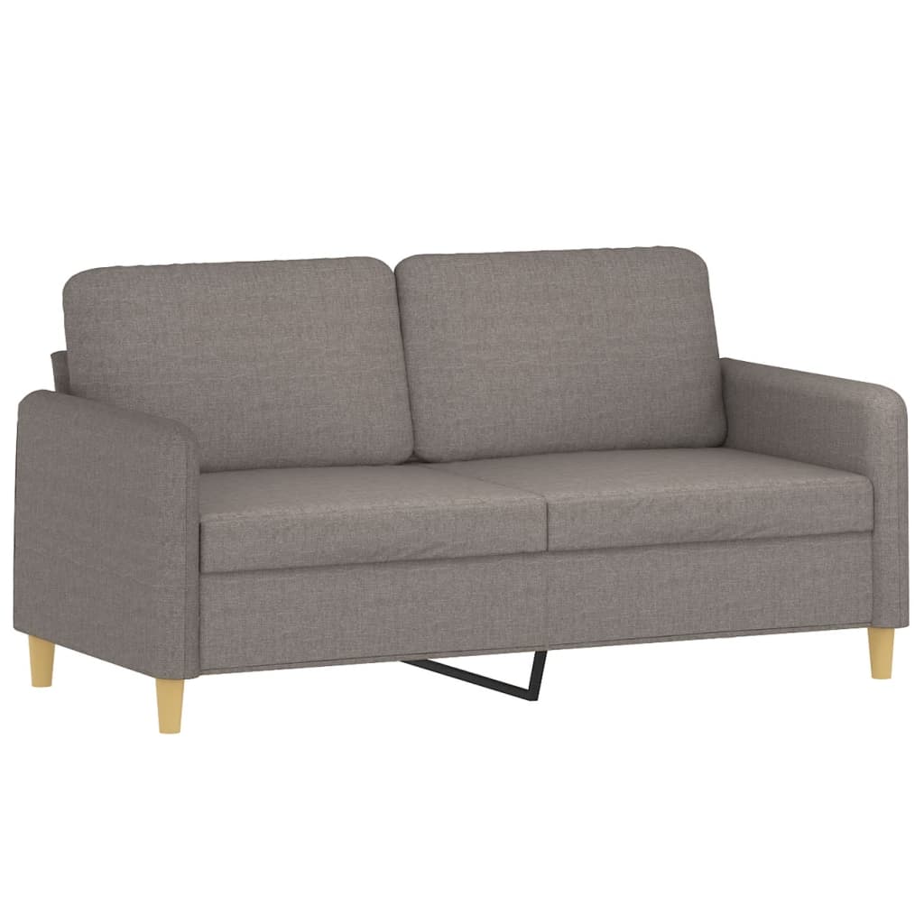 vidaXL Canapea cu 2 locuri cu pernuțe, gri taupe, 140 cm, textil vidaXL Canapea cu 2 locuri cu pernuțe, gri taupe, 140 cm, textil