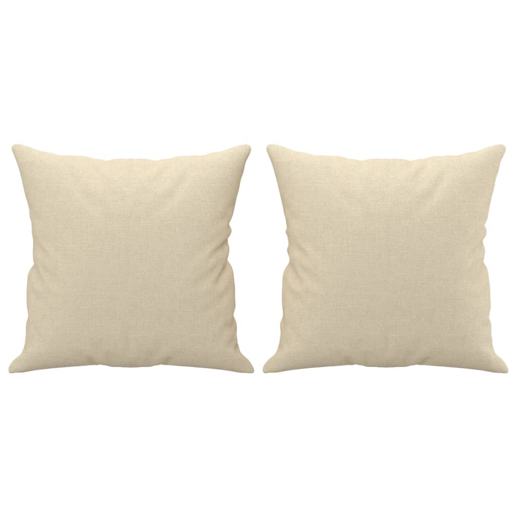 vidaXL Canapea cu 3 locuri cu pernuțe, crem, 180 cm, textil