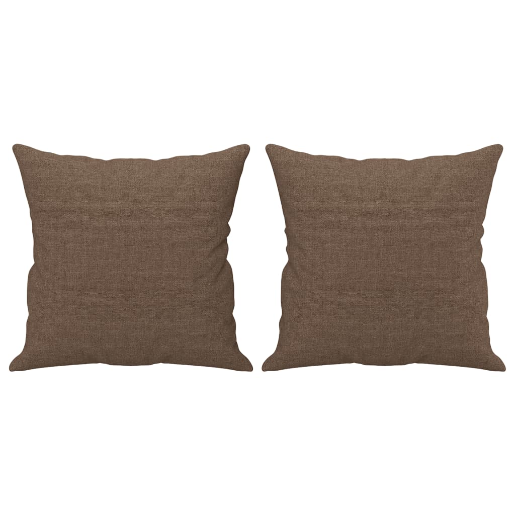vidaXL Canapea cu 3 locuri cu pernuțe, maro, 180 cm, textil