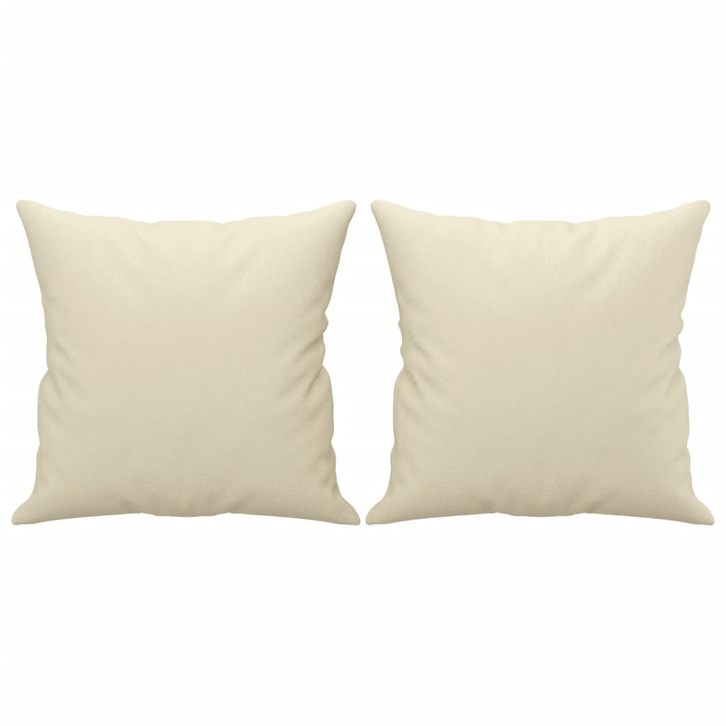 vidaXL Canapea cu 2 locuri cu pernuțe, crem, 120 cm, piele ecologică vidaXL Canapea cu 2 locuri cu pernuțe, crem, 120 cm, piele ecologică