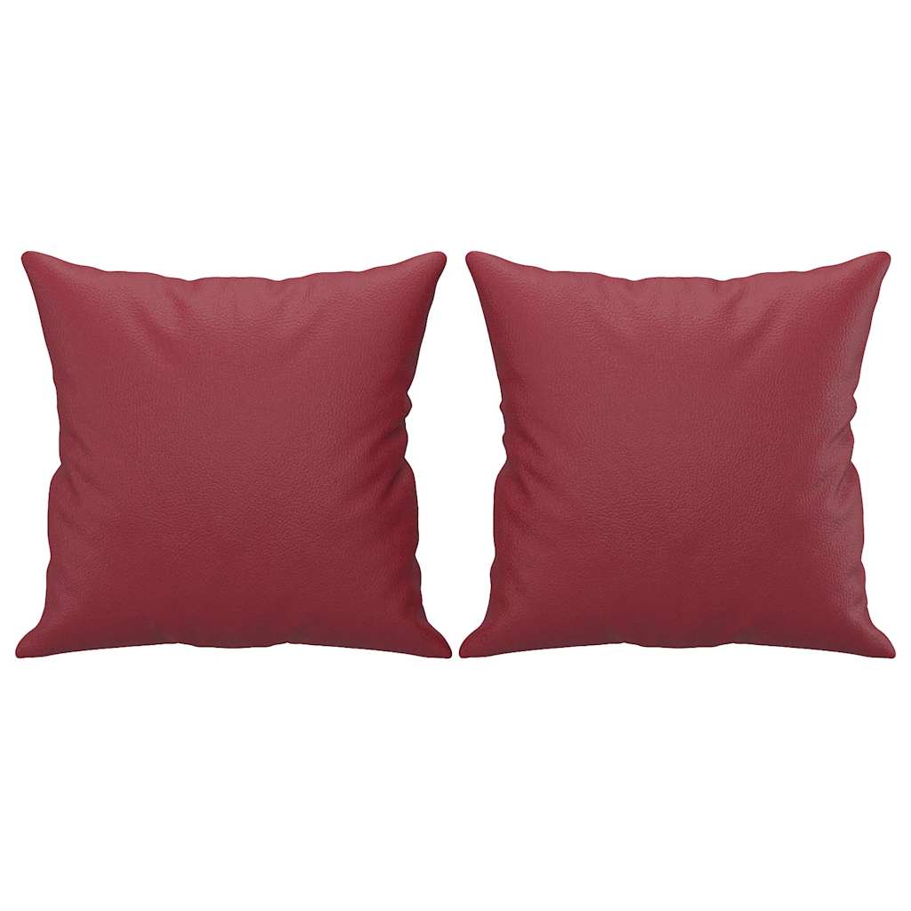 vidaXL Canapea cu 2 locuri cu pernuțe, roșu vin 140 cm piele ecologică vidaXL Canapea cu 2 locuri cu pernuțe, roșu vin 140 cm piele ecologică