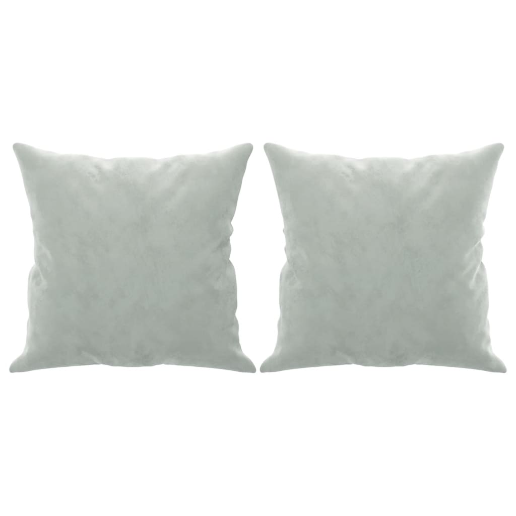 vidaXL Canapea cu 2 locuri cu pernuțe, gri deschis, 120 cm, catifea vidaXL Canapea cu 2 locuri cu pernuțe, gri deschis, 120 cm, catifea