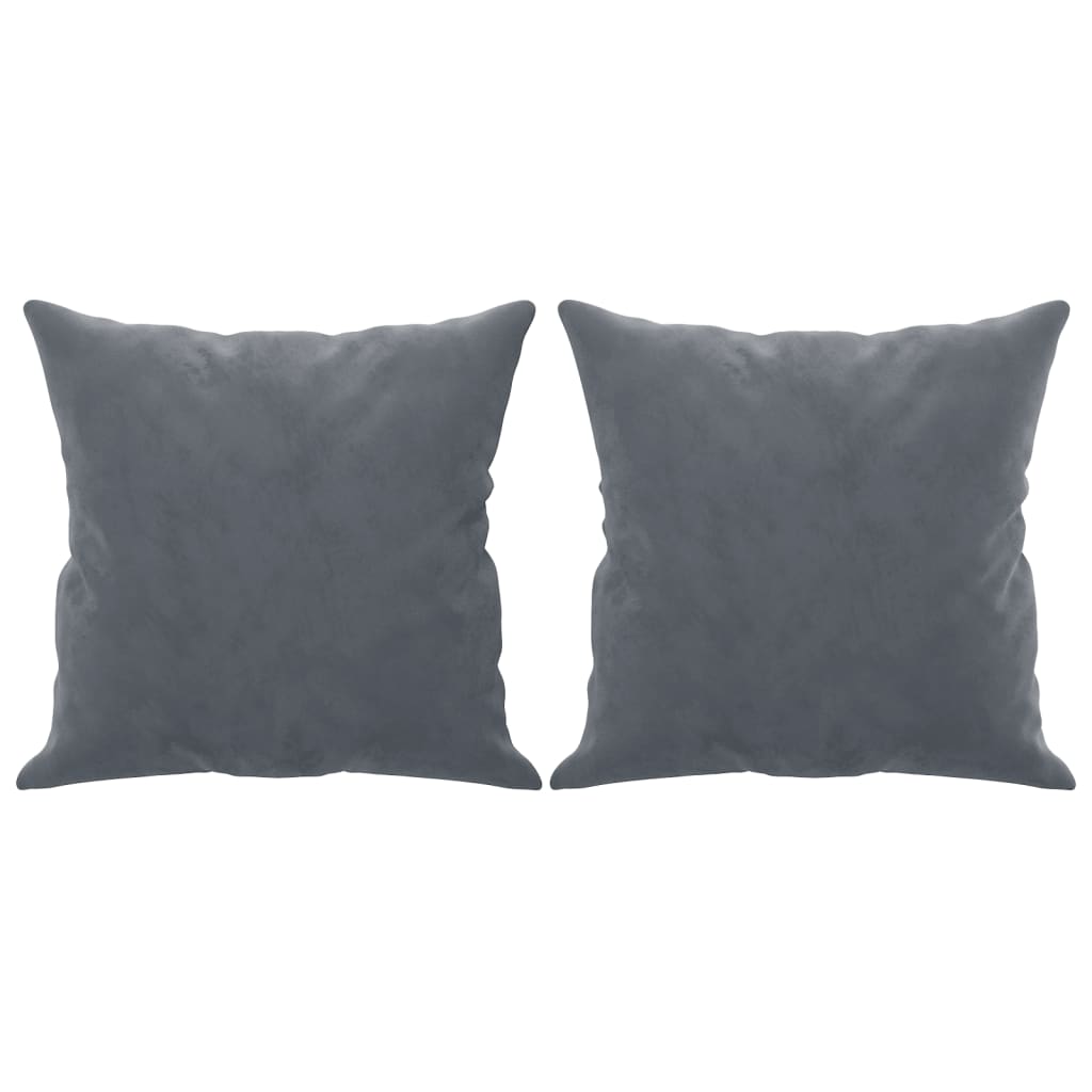 vidaXL Canapea cu 2 locuri cu pernuțe, gri închis, 120 cm, catifea vidaXL Canapea cu 2 locuri cu pernuțe, gri închis, 120 cm, catifea