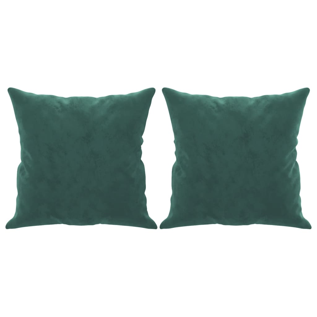 vidaXL Canapea cu 2 locuri cu pernuțe, verde închis, 120 cm, catifea