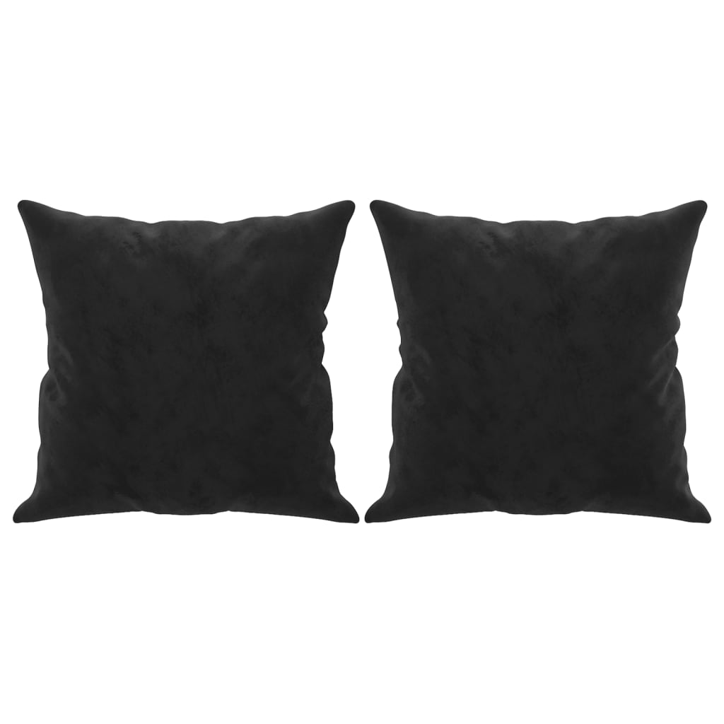 vidaXL Canapea cu 2 locuri cu pernuțe, negru, 120 cm, catifea