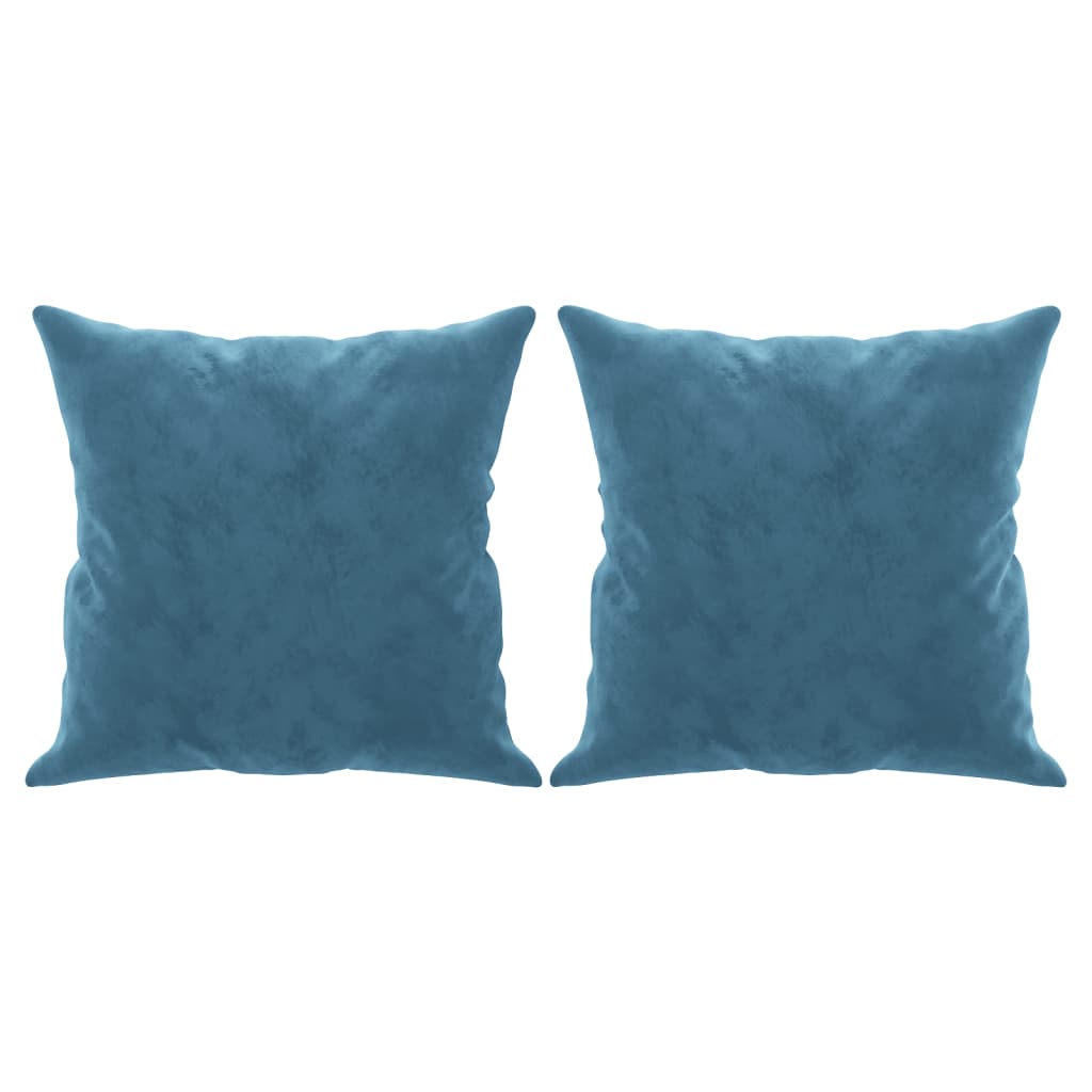 vidaXL Canapea cu 2 locuri cu pernuțe, albastru, 120 cm, catifea