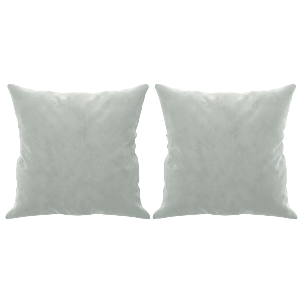 vidaXL Canapea cu 2 locuri cu pernuțe, gri deschis, 140 cm, catifea vidaXL Canapea cu 2 locuri cu pernuțe, gri deschis, 140 cm, catifea