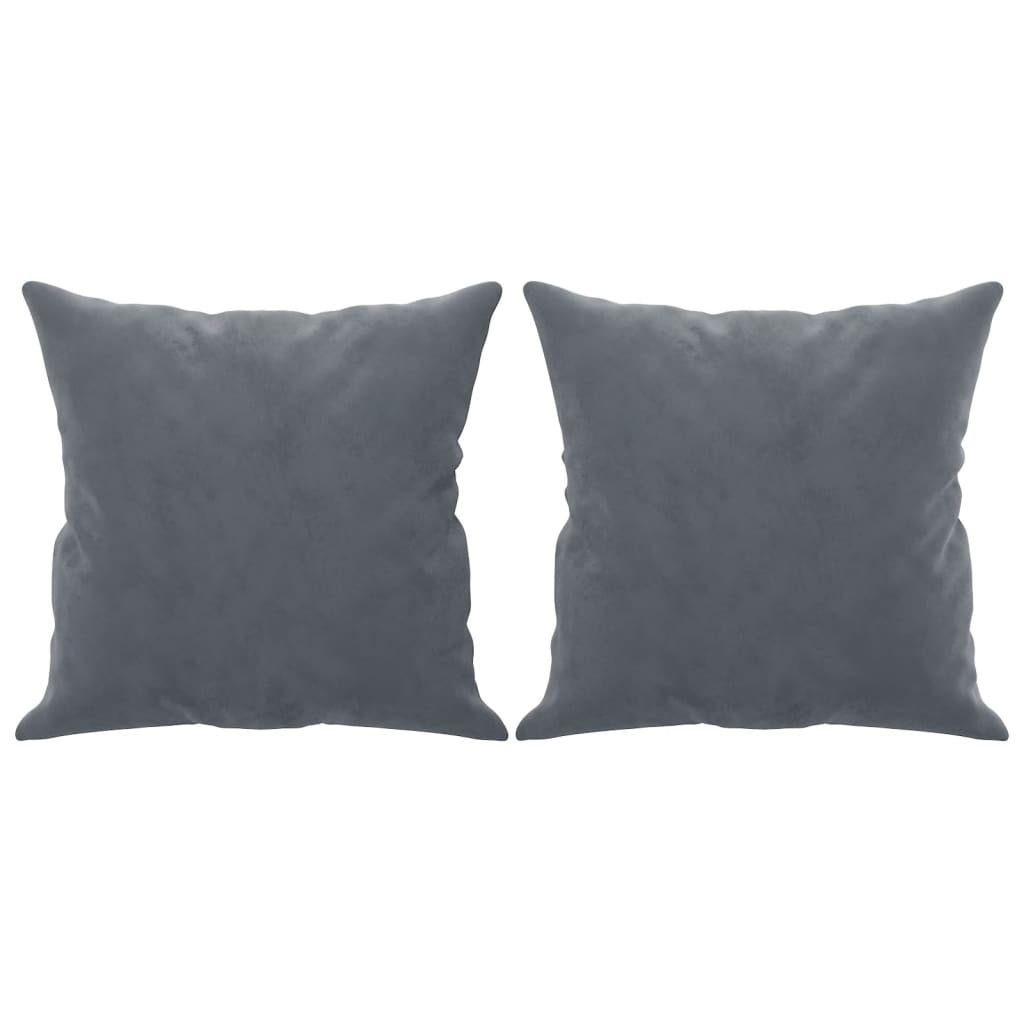 vidaXL Canapea cu 2 locuri cu pernuțe, gri închis, 140 cm, catifea vidaXL Canapea cu 2 locuri cu pernuțe, gri închis, 140 cm, catifea