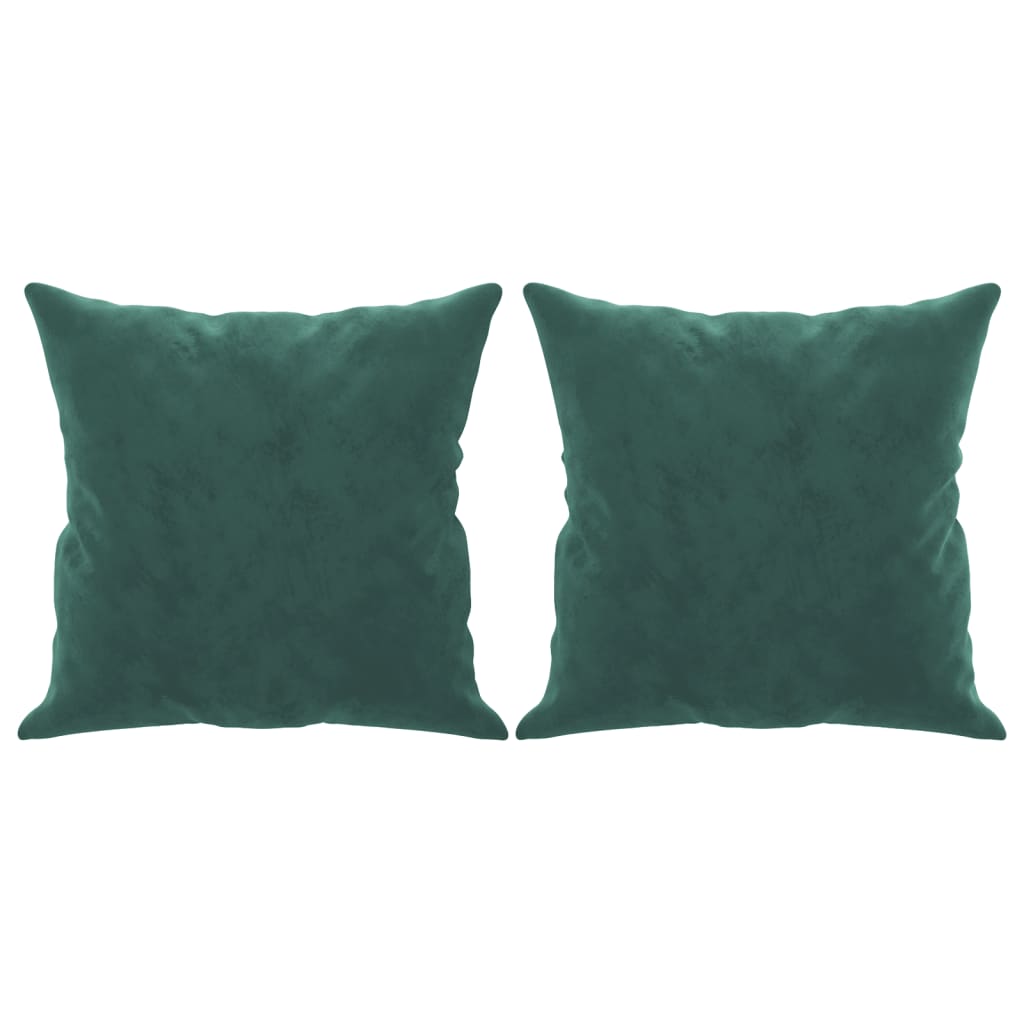 vidaXL Canapea cu 2 locuri cu pernuțe, verde închis, 140 cm, catifea