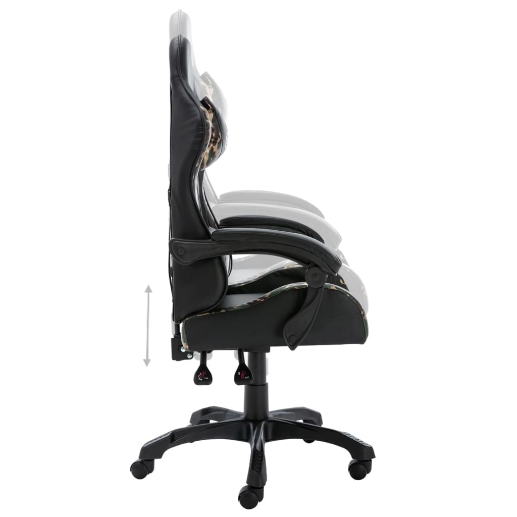 vidaXL Scaun de jocuri, negru și camuflaj, piele ecologică vidaXL Scaun de jocuri, negru și camuflaj, piele ecologică
