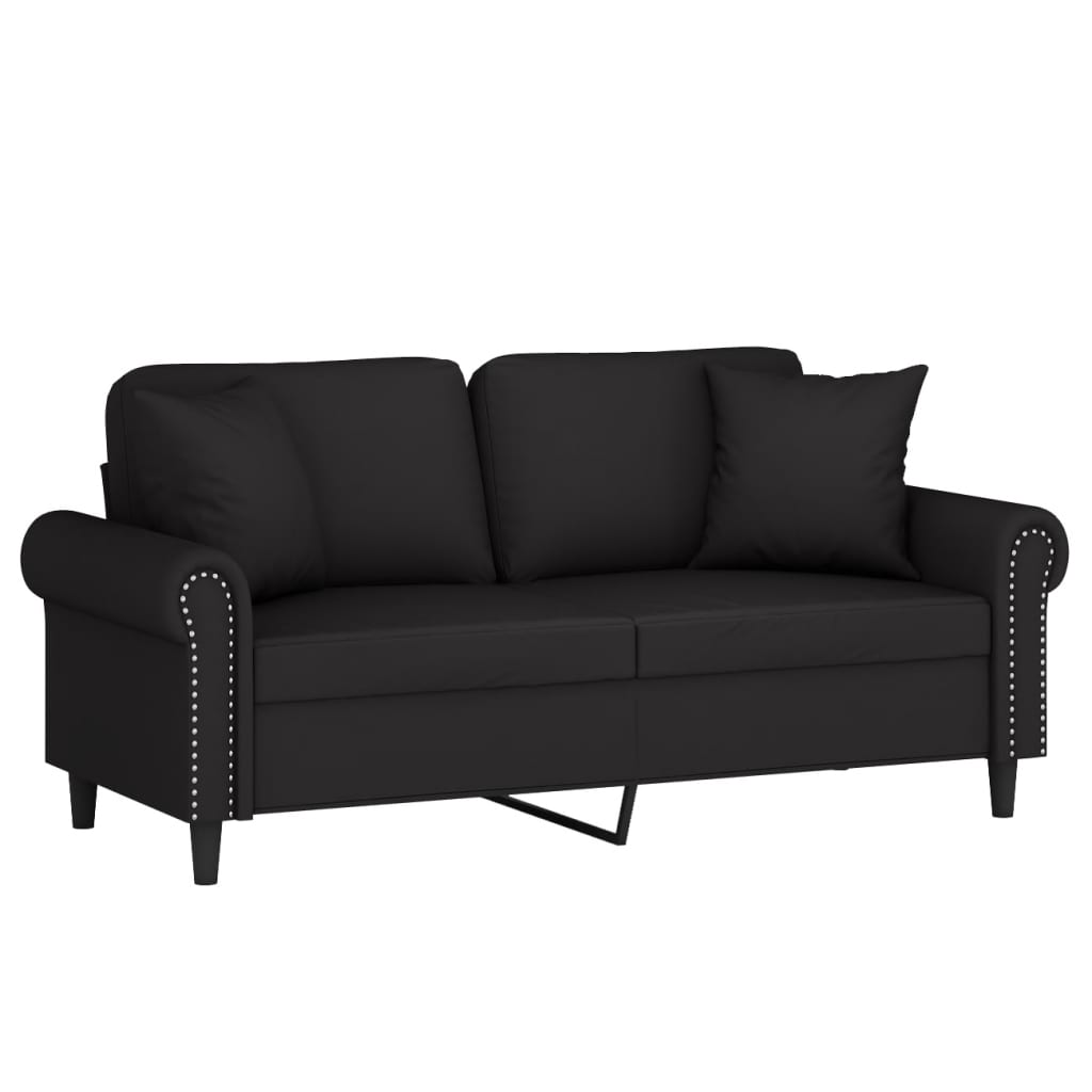 vidaXL Canapea cu 2 locuri cu pernuțe, negru, 140 cm, catifea vidaXL Canapea cu 2 locuri cu pernuțe, negru, 140 cm, catifea