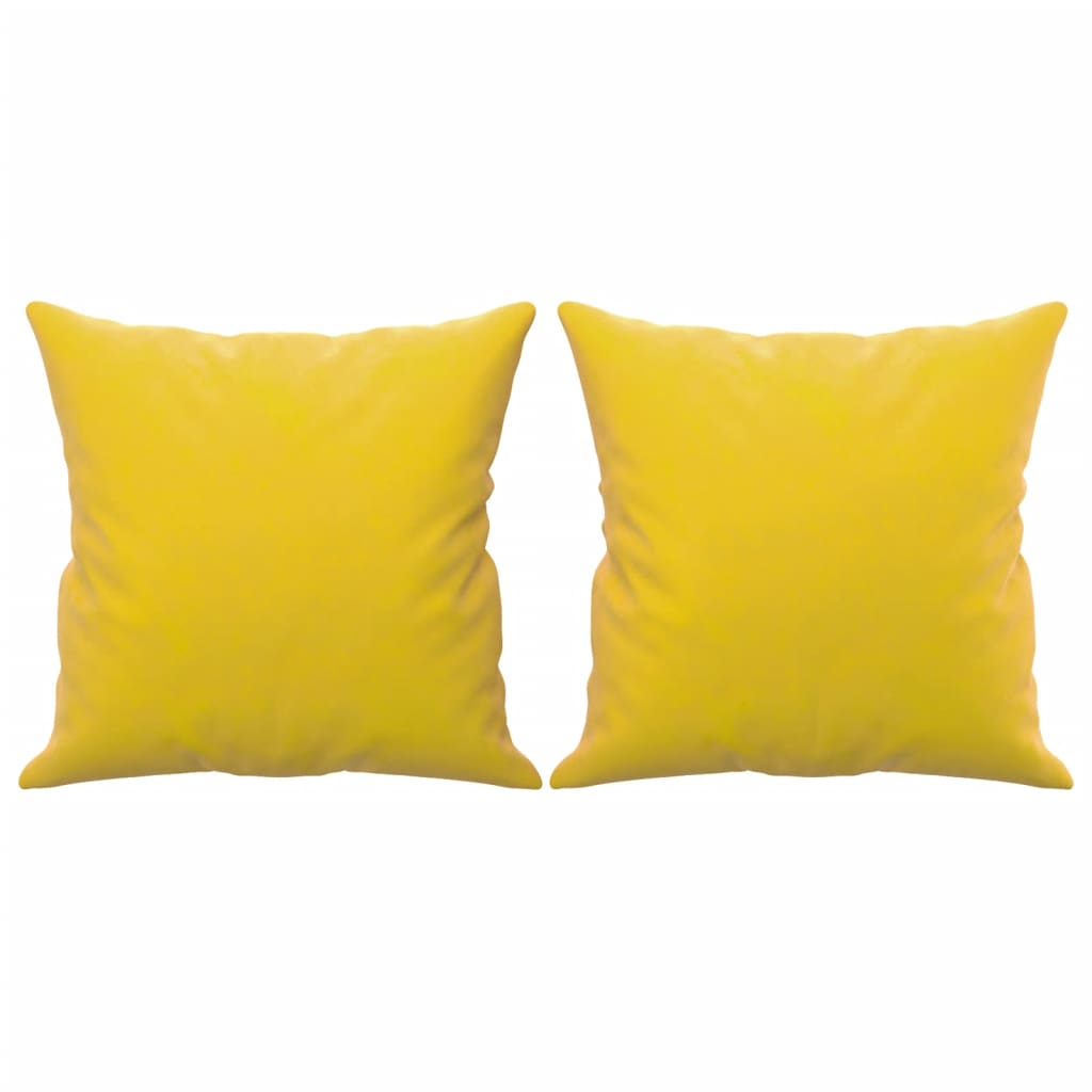 vidaXL Canapea cu 2 locuri cu pernuțe, galben, 140 cm, catifea vidaXL Canapea cu 2 locuri cu pernuțe, galben, 140 cm, catifea