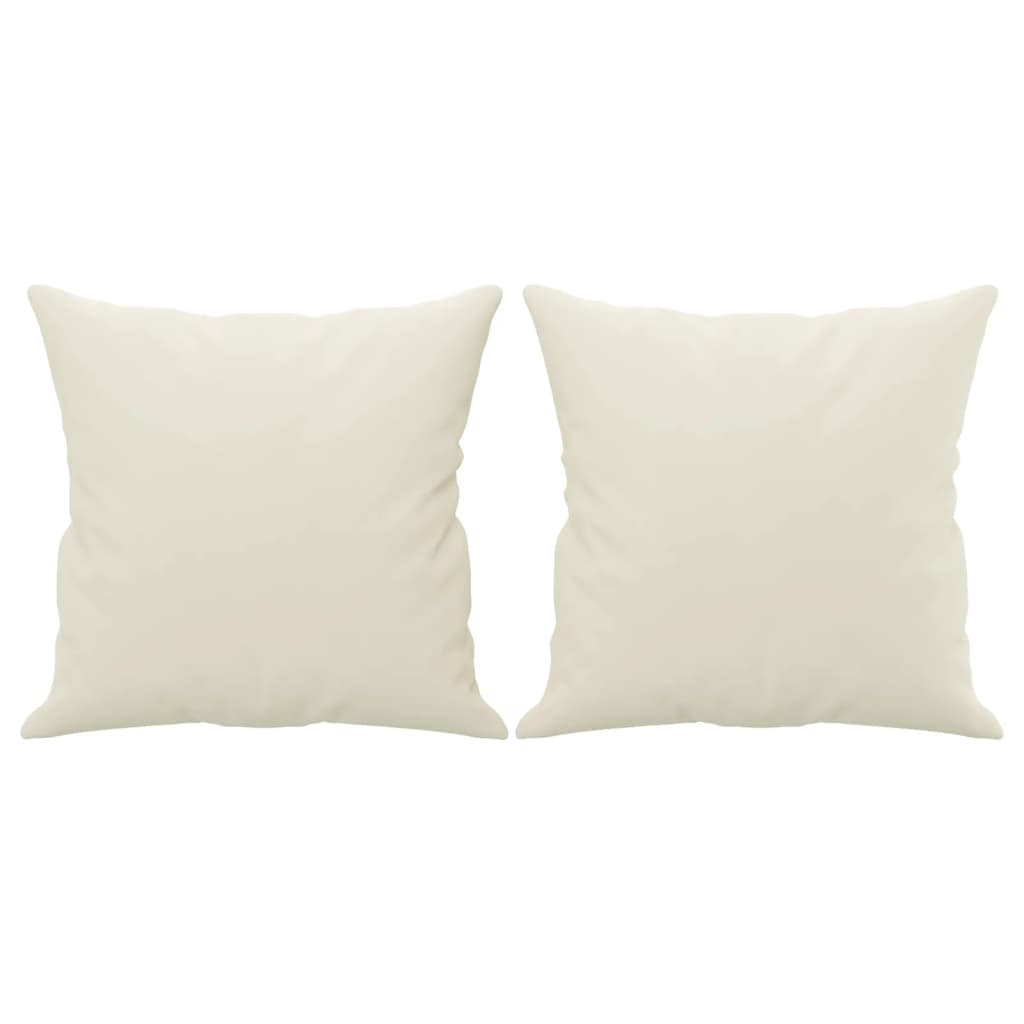 vidaXL Canapea cu 2 locuri cu pernuțe, crem, 140 cm, catifea