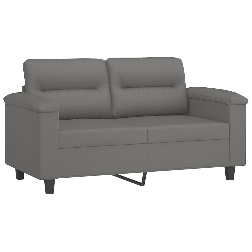 vidaXL Canapea cu 2 locuri, cu perne, gri, 120 cm, microfibră vidaXL Canapea cu 2 locuri, cu perne, gri, 120 cm, microfibră