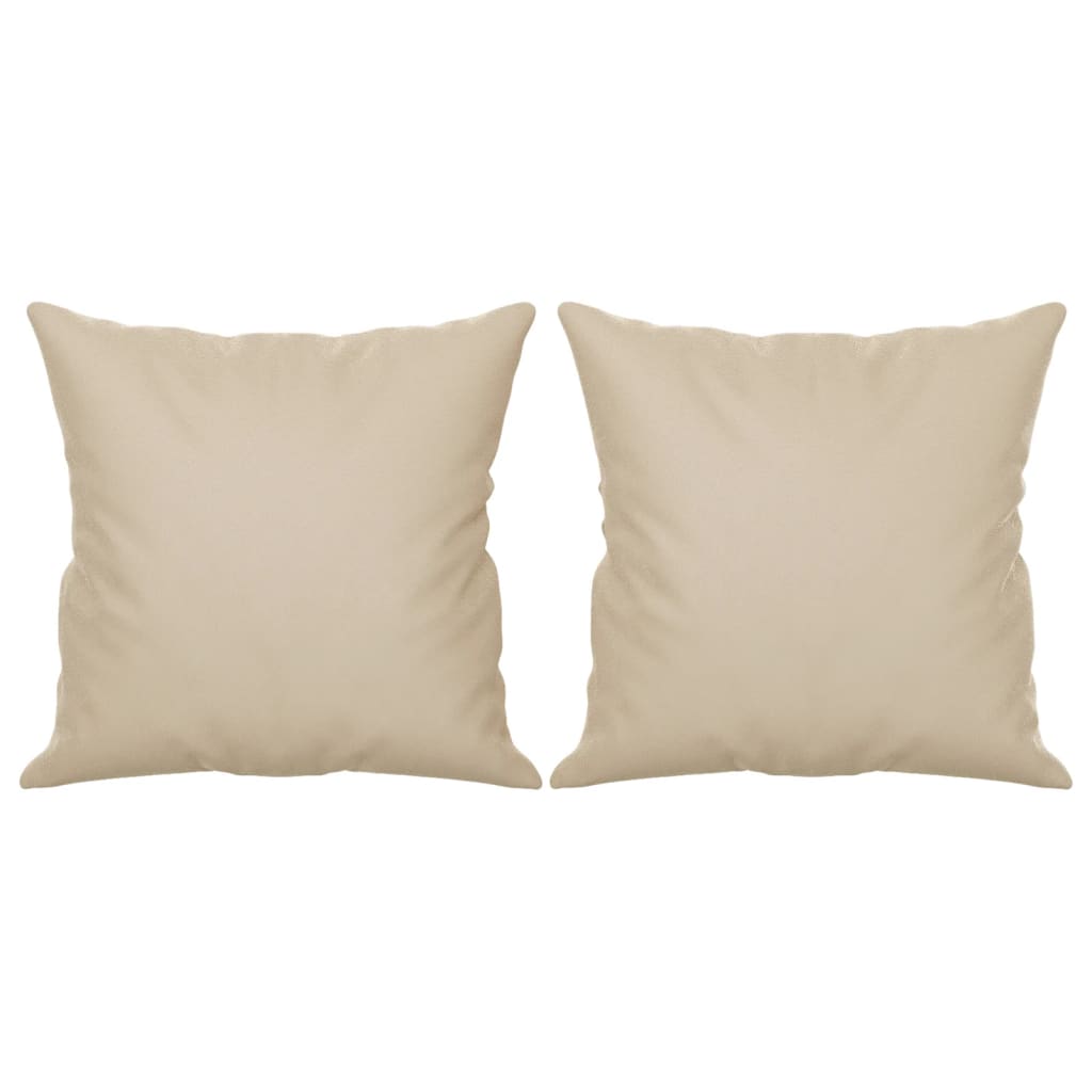 vidaXL Canapea cu 3 locuri și perne, crem, 180 cm, microfibră vidaXL Canapea cu 3 locuri și perne, crem, 180 cm, microfibră