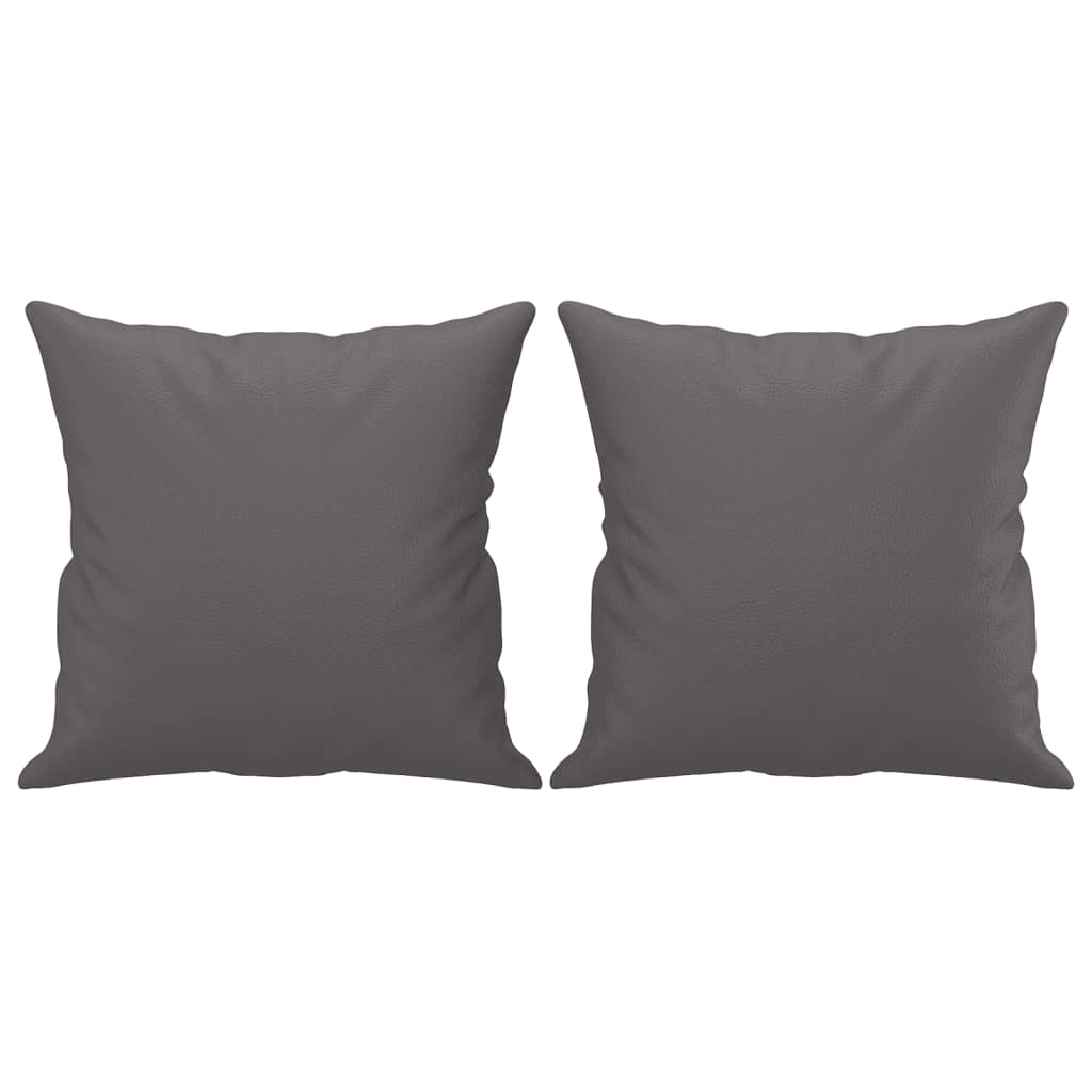 vidaXL Canapea cu 2 locuri cu pernuțe, gri, 120 cm, piele ecologică vidaXL Canapea cu 2 locuri cu pernuțe, gri, 120 cm, piele ecologică