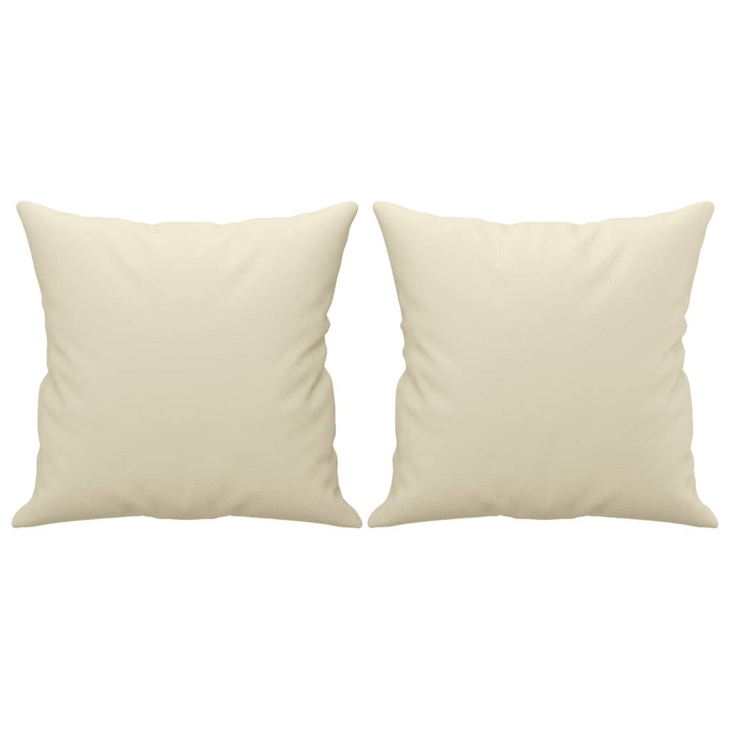 vidaXL Canapea cu 2 locuri cu pernuțe, crem, 140 cm, piele ecologică vidaXL Canapea cu 2 locuri cu pernuțe, crem, 140 cm, piele ecologică
