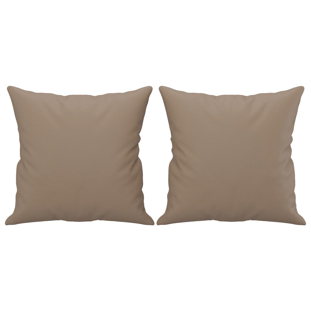 vidaXL Canapea cu 2 locuri cu pernuțe, cappuccino, 140 cm, piele eco. vidaXL Canapea cu 2 locuri cu pernuțe, cappuccino, 140 cm, piele eco.