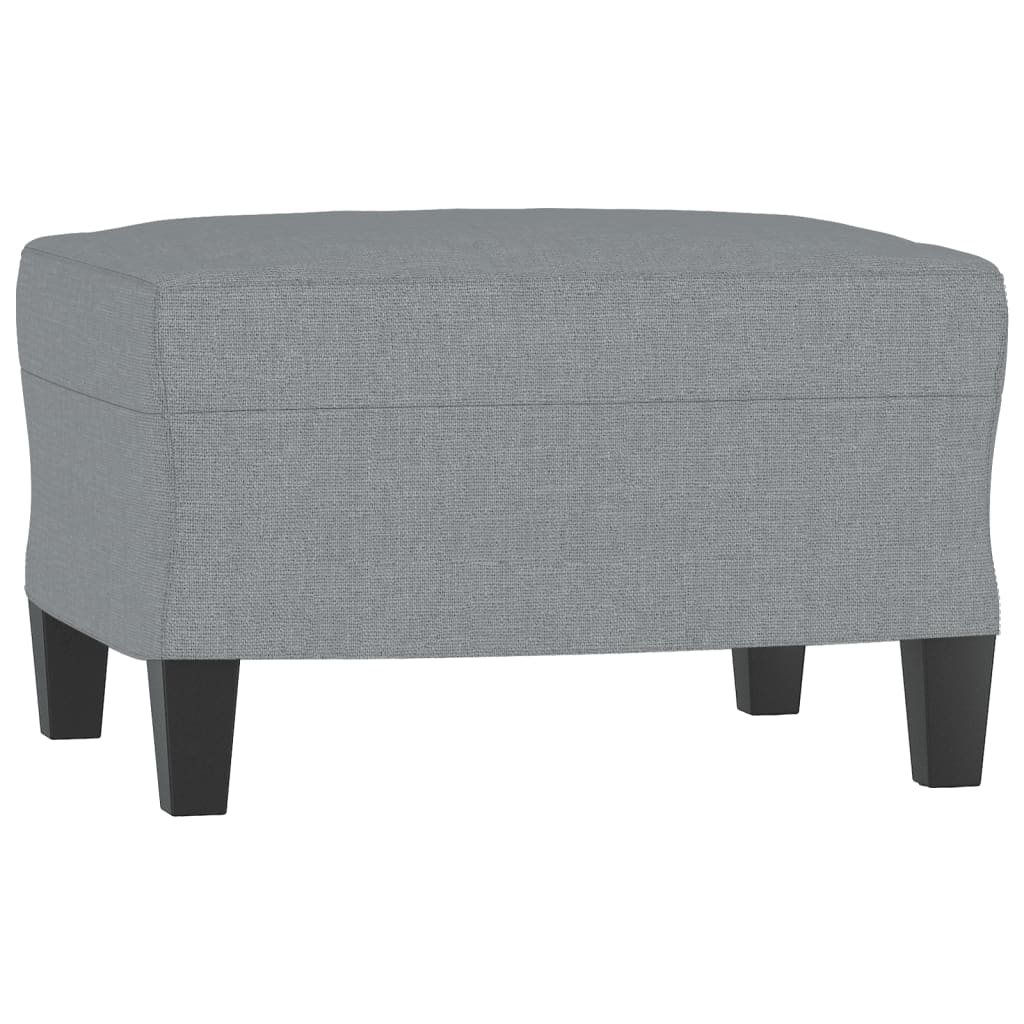 vidaXL Fotoliu canapea cu taburet, gri deschis, 60 cm, textil