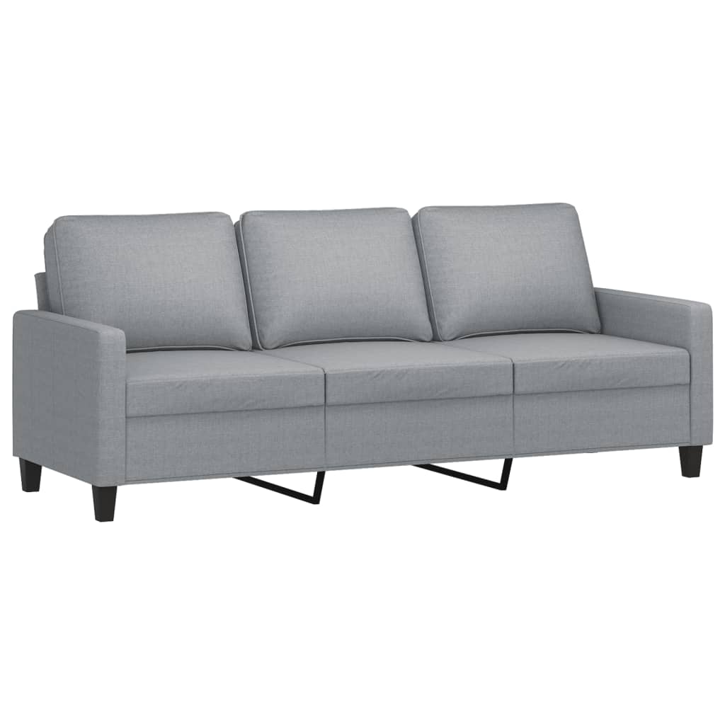 vidaXL Canapea cu 3 locuri și taburet, gri deschis, 180 cm, textil vidaXL Canapea cu 3 locuri și taburet, gri deschis, 180 cm, textil