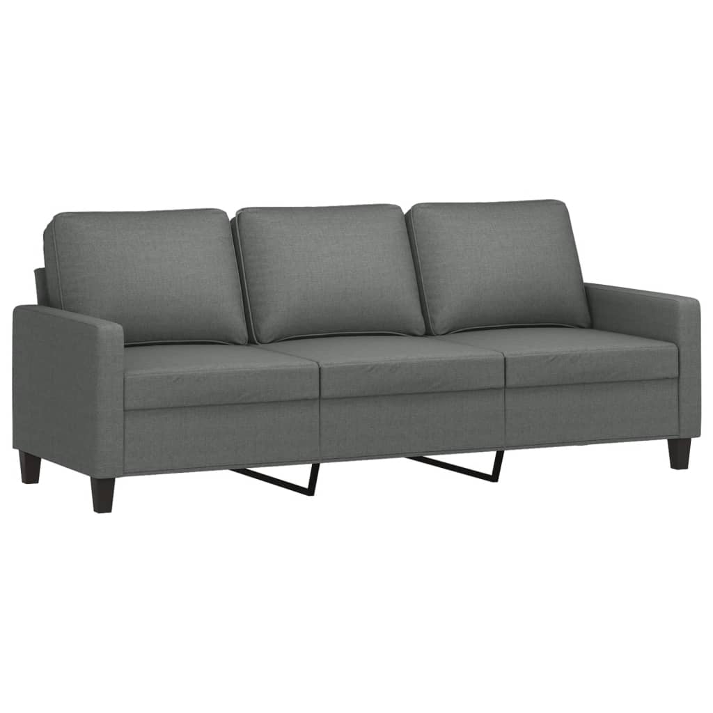 vidaXL Canapea cu 3 locuri și taburet, gri închis, 180 cm, textil vidaXL Canapea cu 3 locuri și taburet, gri închis, 180 cm, textil