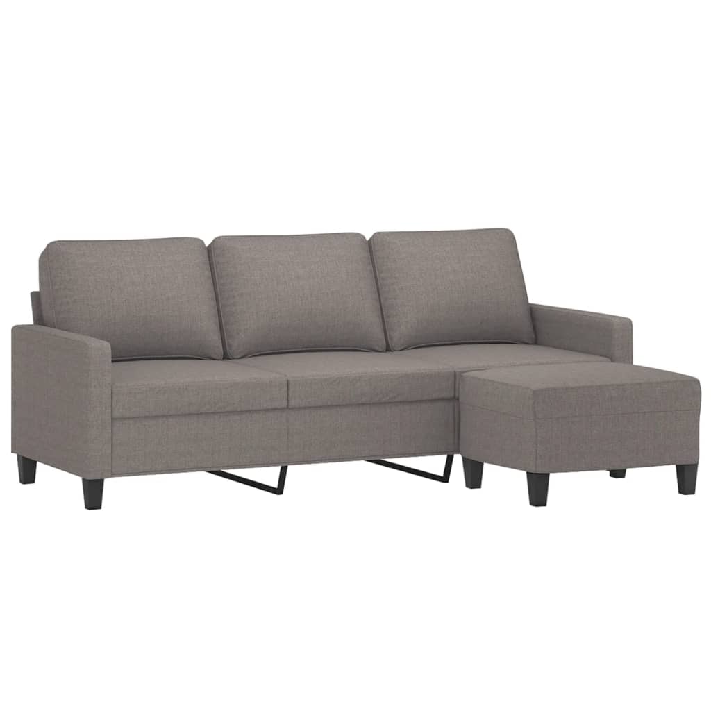 vidaXL Canapea cu 3 locuri și taburet, taupe, 180 cm, material textil vidaXL Canapea cu 3 locuri și taburet, taupe, 180 cm, material textil