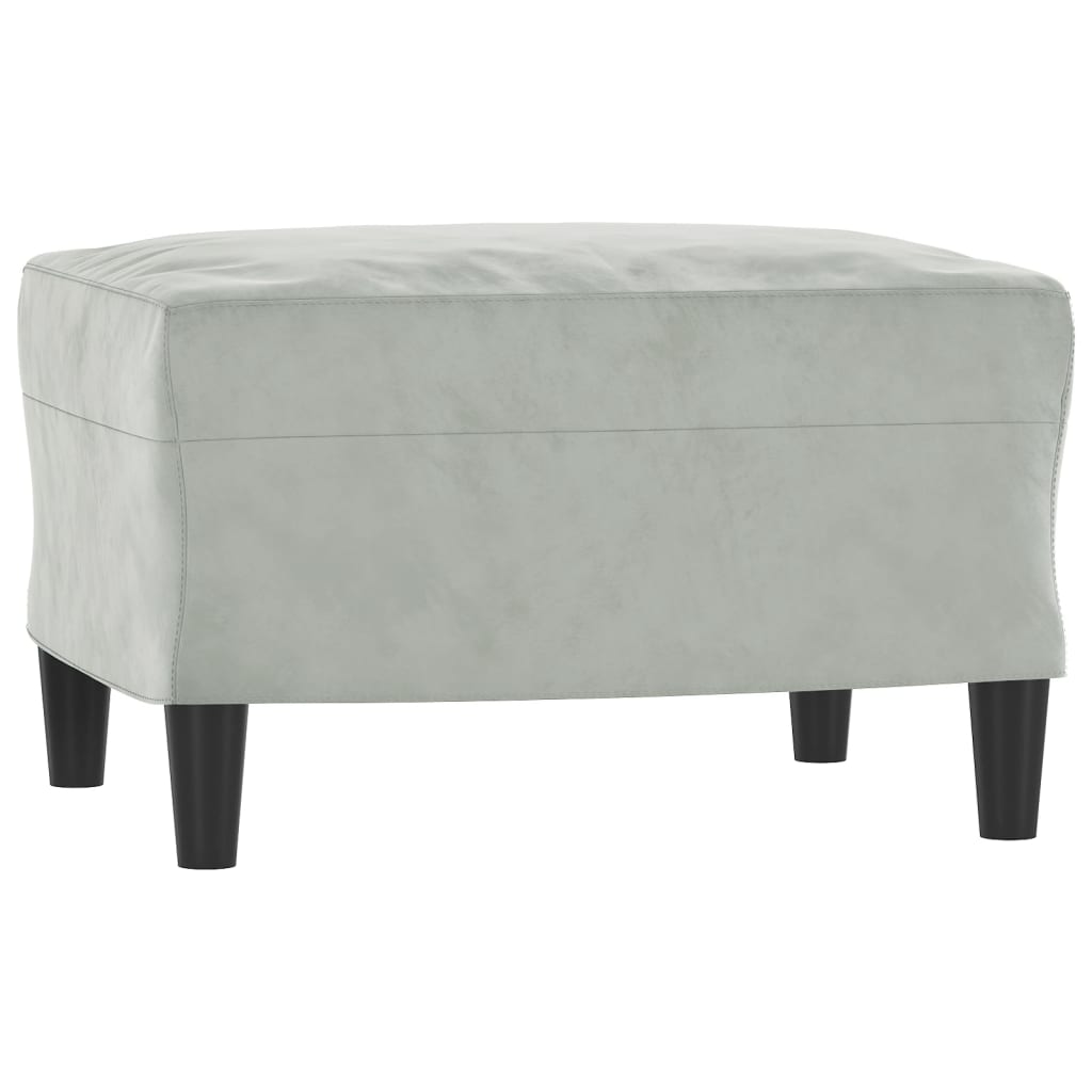 vidaXL Fotoliu canapea cu taburet, gri deschis, 60 cm, catifea