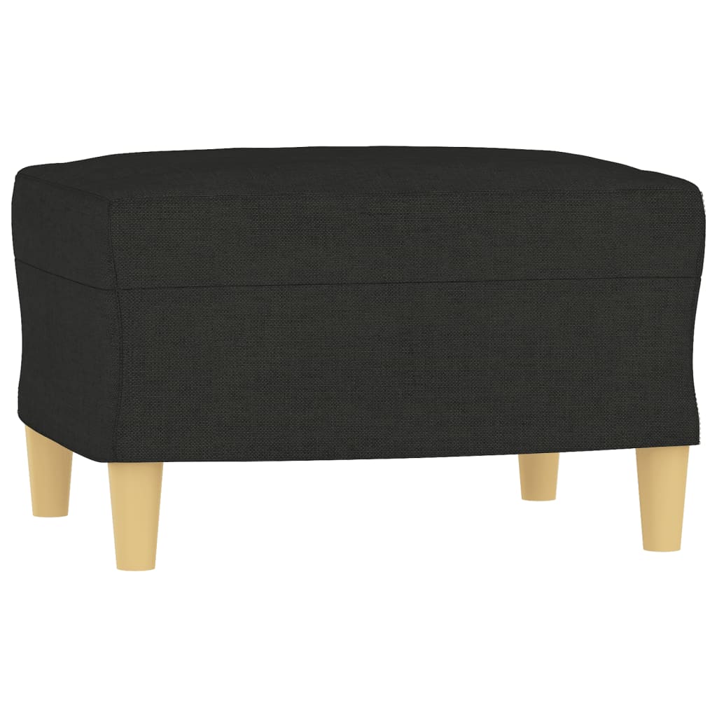 vidaXL Canapea cu 3 locuri cu taburet, negru, 180 cm, material textil vidaXL Canapea cu 3 locuri cu taburet, negru, 180 cm, material textil