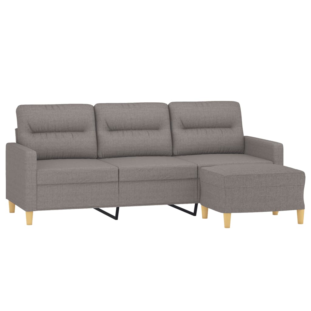 vidaXL Canapea cu 3 locuri și taburet, taupe, 180 cm, material textil vidaXL Canapea cu 3 locuri și taburet, taupe, 180 cm, material textil
