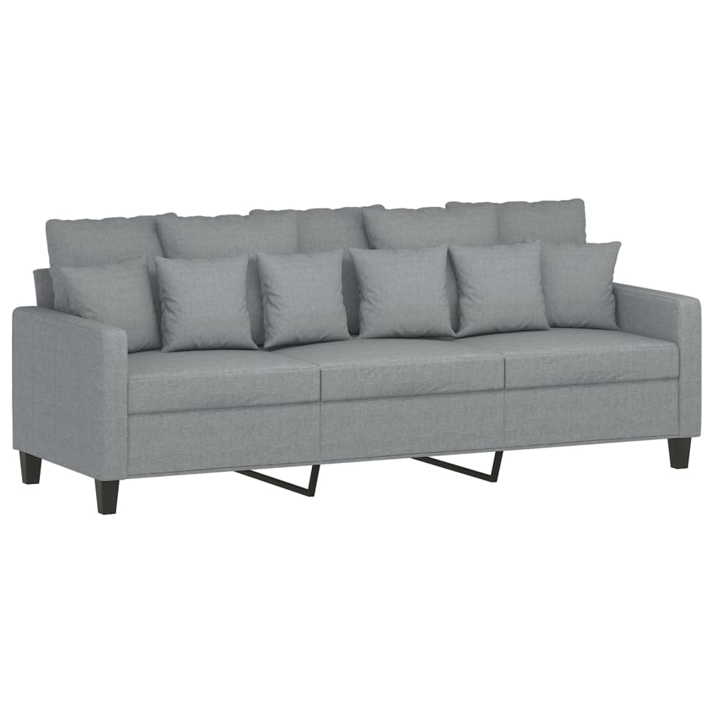 vidaXL Canapea cu 3 locuri și taburet, gri deschis, 180 cm, textil vidaXL Canapea cu 3 locuri și taburet, gri deschis, 180 cm, textil
