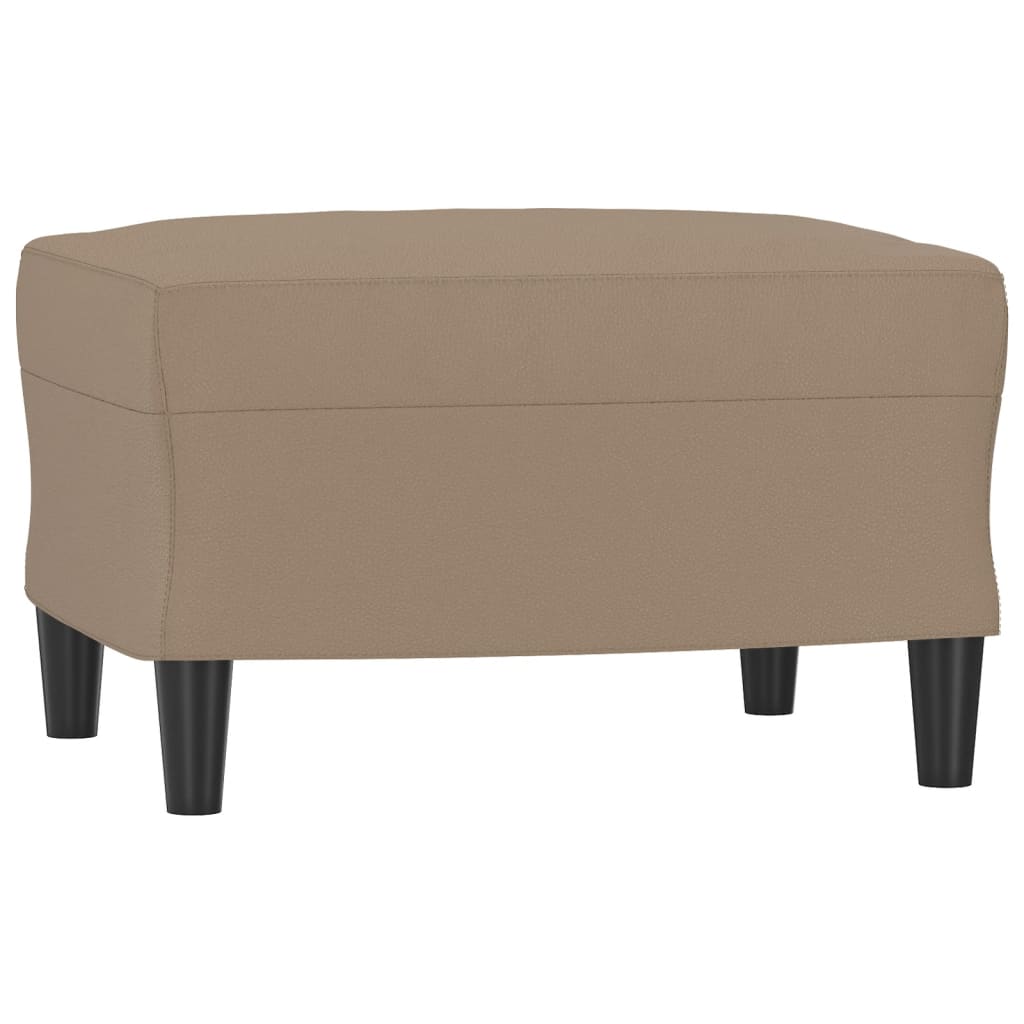 vidaXL Canapea cu 3 locuri / taburet cappuccino 180 cm piele ecologică vidaXL Canapea cu 3 locuri / taburet cappuccino 180 cm piele ecologică