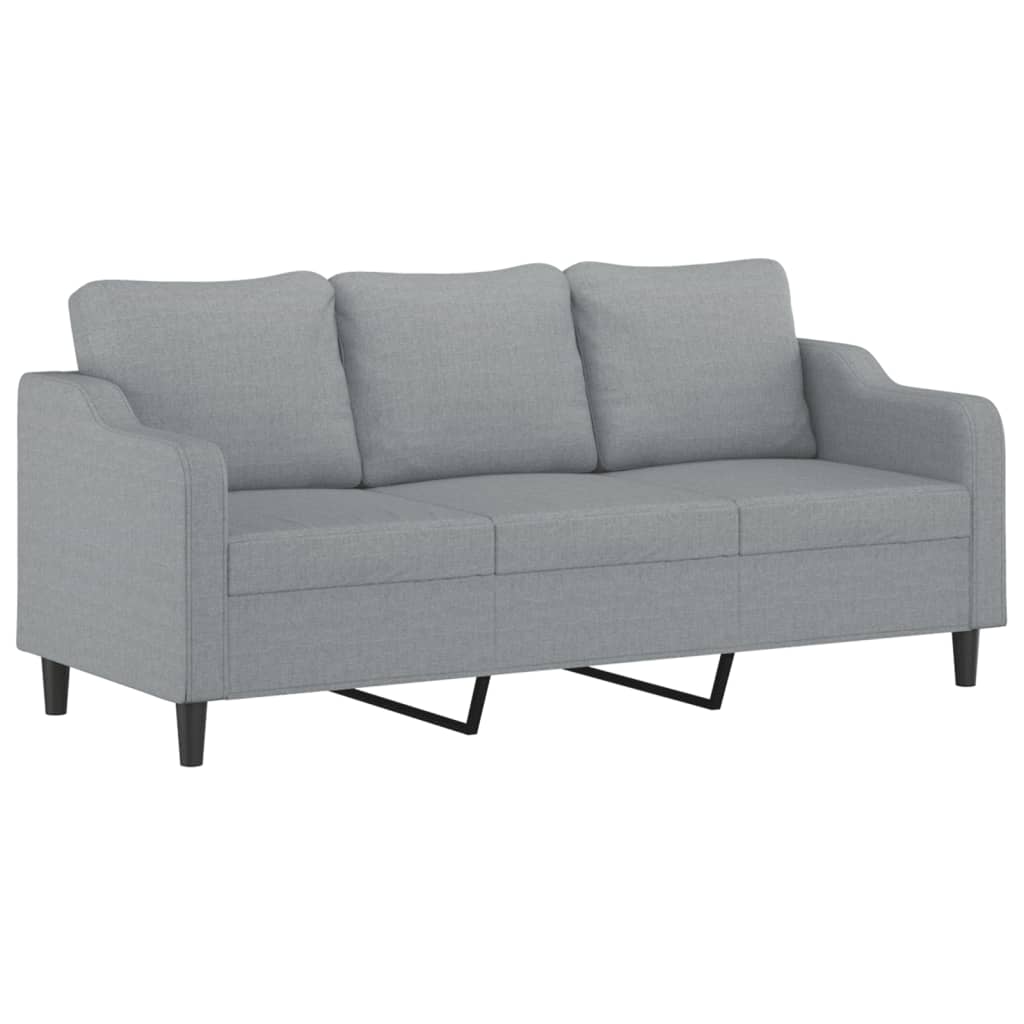 vidaXL Canapea cu 3 locuri și taburet, gri deschis, 180 cm, textil vidaXL Canapea cu 3 locuri și taburet, gri deschis, 180 cm, textil