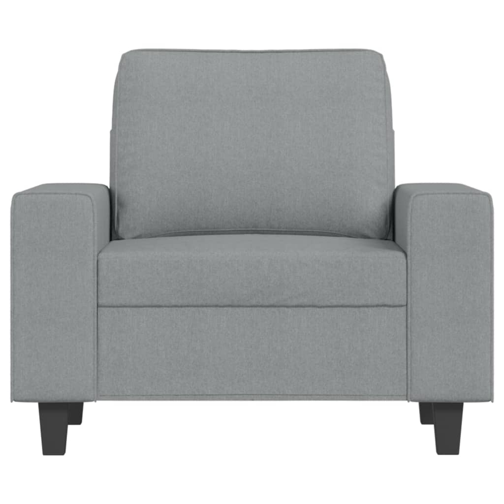 vidaXL Fotoliu canapea cu taburet, gri deschis, 60 cm, textil