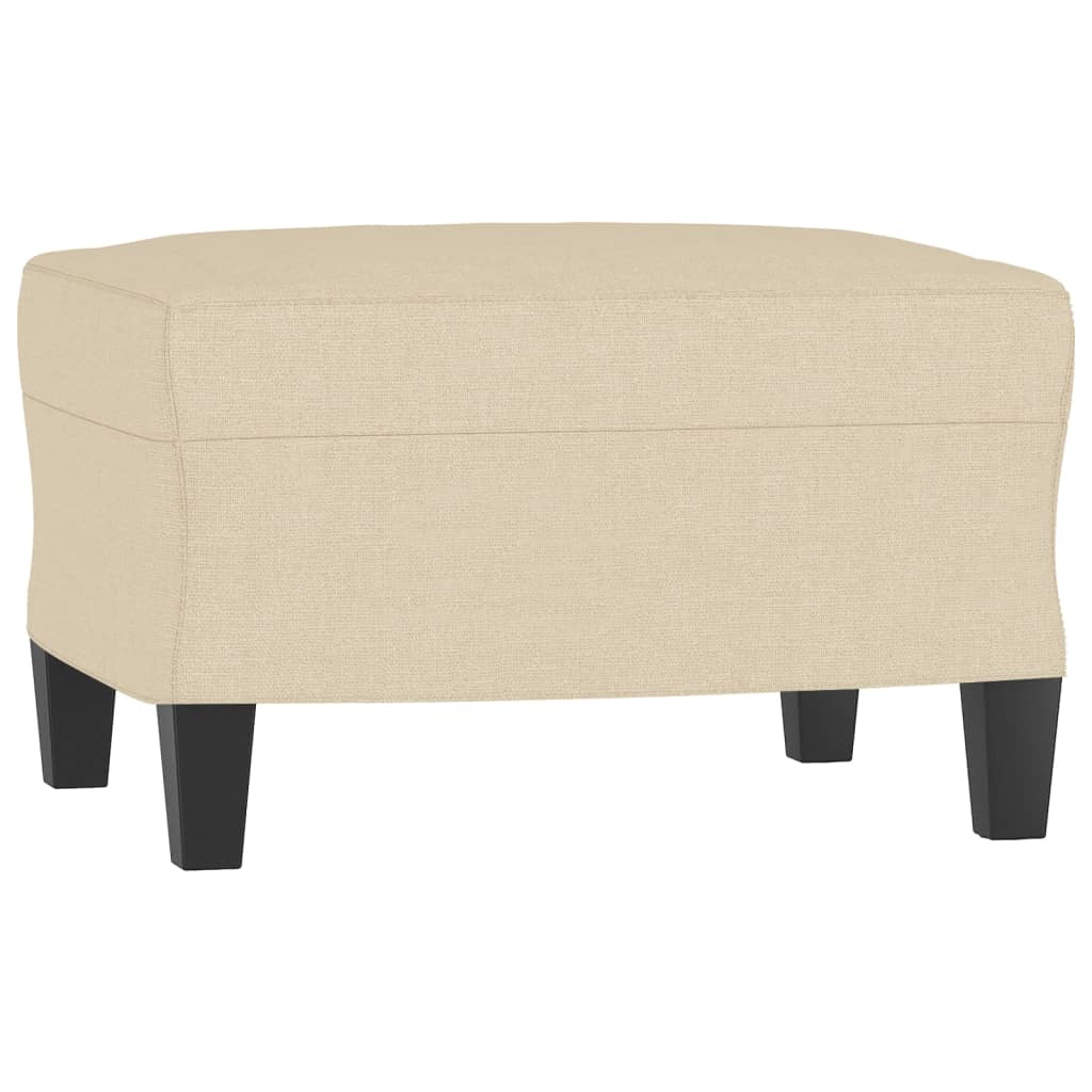 vidaXL Fotoliu canapea cu taburet, crem, 60 cm, material textil