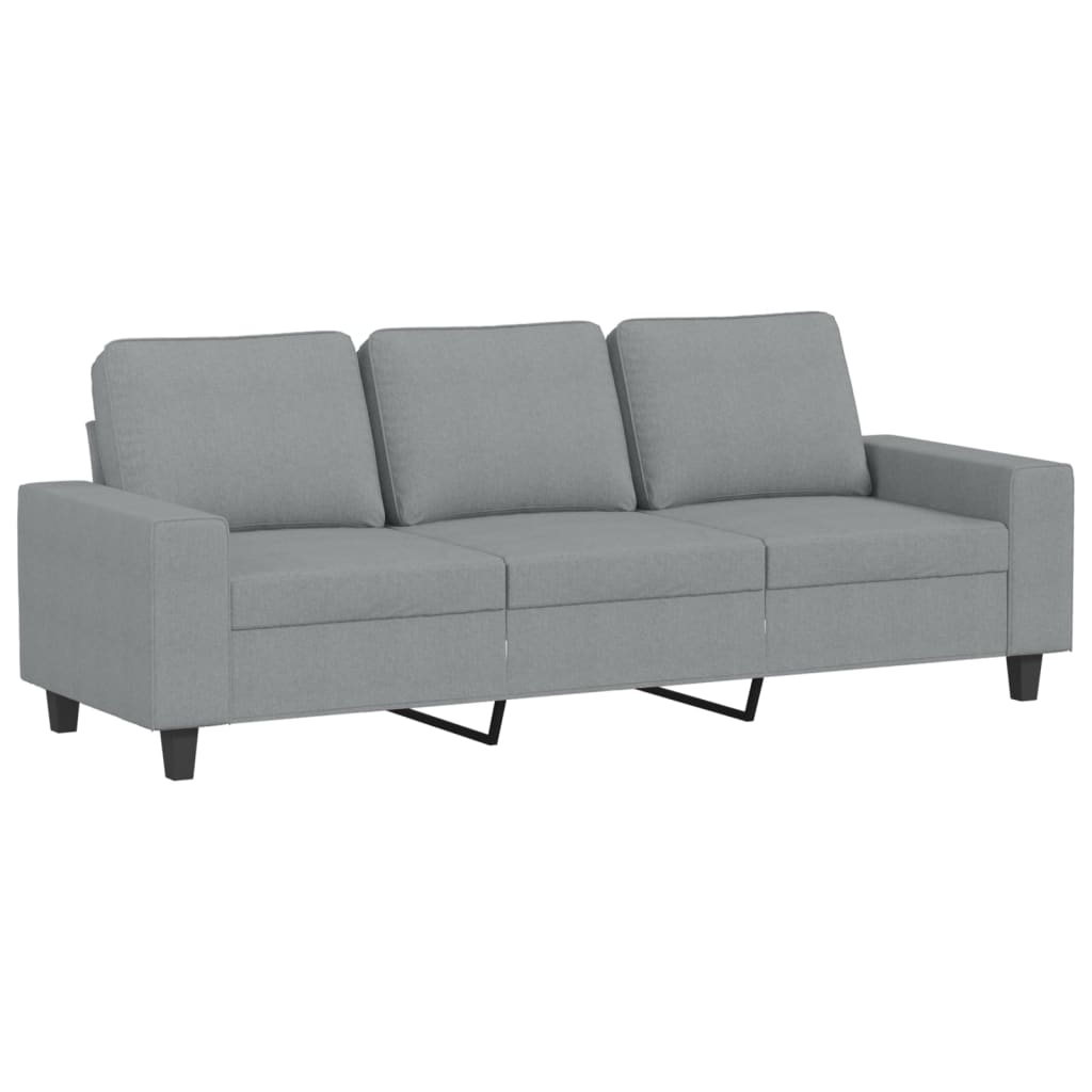 vidaXL Canapea cu 3 locuri și taburet, gri deschis, 180 cm, textil vidaXL Canapea cu 3 locuri și taburet, gri deschis, 180 cm, textil