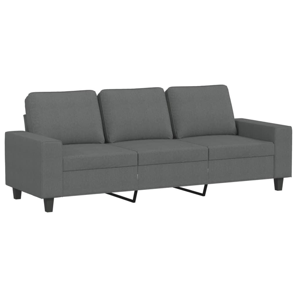 vidaXL Canapea cu 3 locuri și taburet, gri închis, 180 cm, textil vidaXL Canapea cu 3 locuri și taburet, gri închis, 180 cm, textil